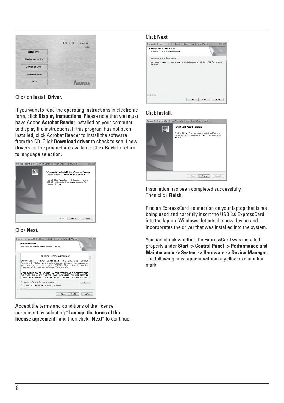 Hama ExpressCard USB 3.0 User Manual | Page 8 / 72