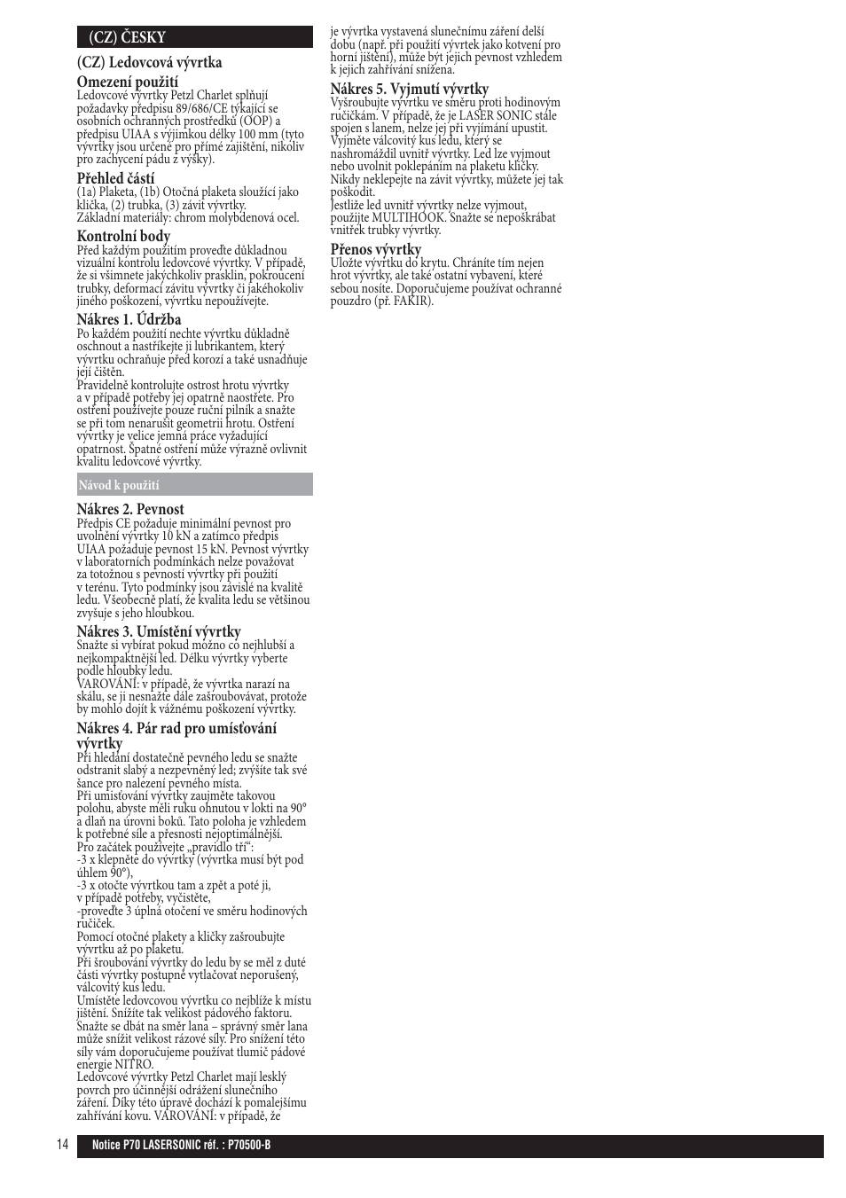 Petzl LASER SONIC User Manual | Page 14 / 21