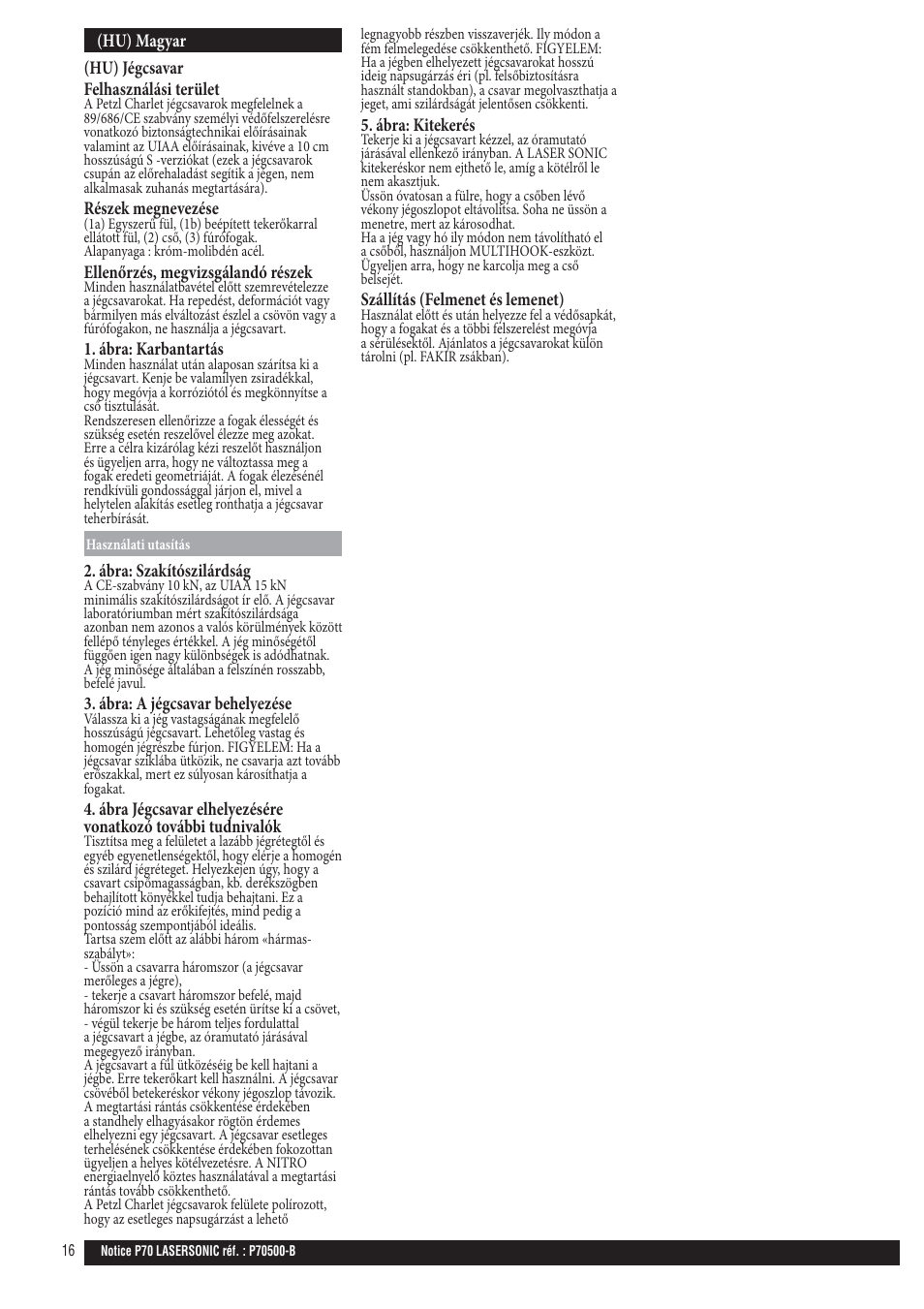 Petzl LASER SONIC User Manual | Page 16 / 21