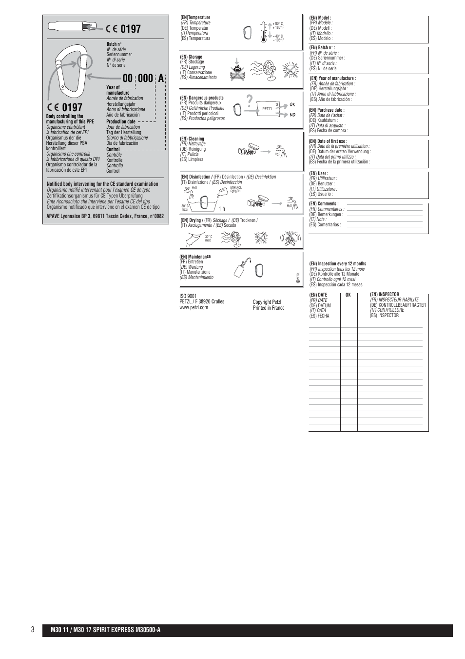 Drawings | Petzl SPIRIT EXPRESS User Manual | Page 3 / 5
