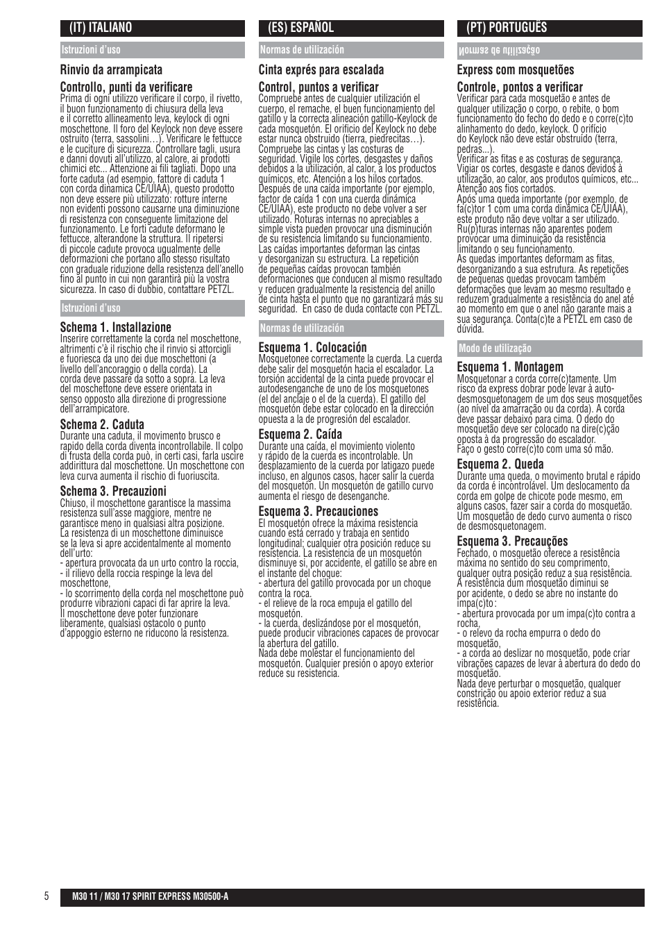It, es, pt | Petzl SPIRIT EXPRESS User Manual | Page 5 / 5