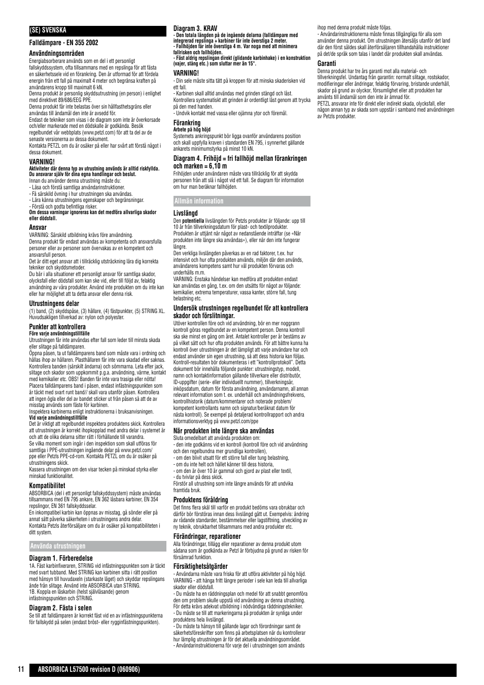 Petzl ABSORBICA User Manual | Page 11 / 23