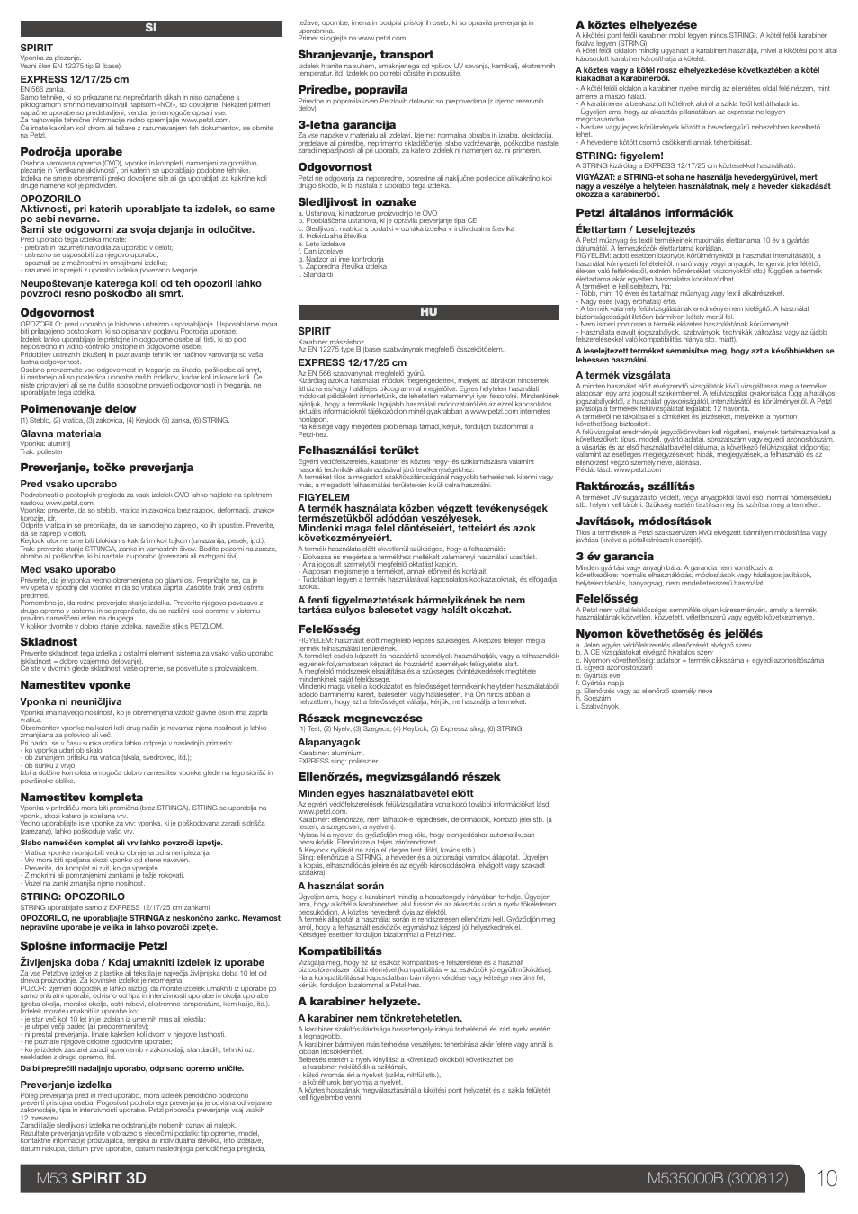 Si, hu | Petzl EXPRESS User Manual | Page 10 / 14