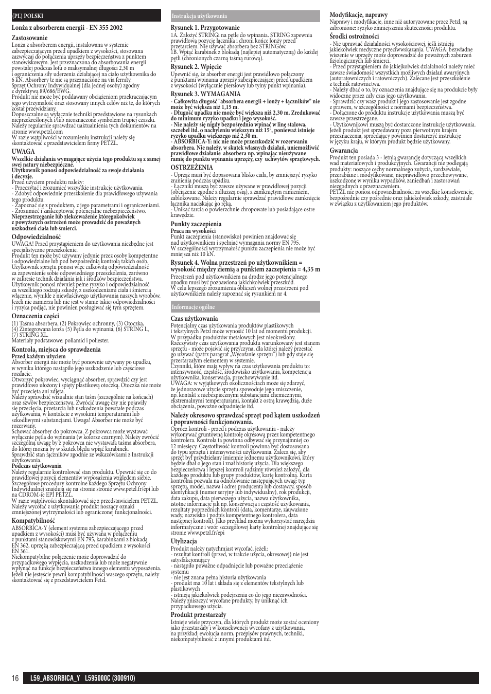 Petzl ABSORBICA-Y 80 MGO User Manual | Page 16 / 23