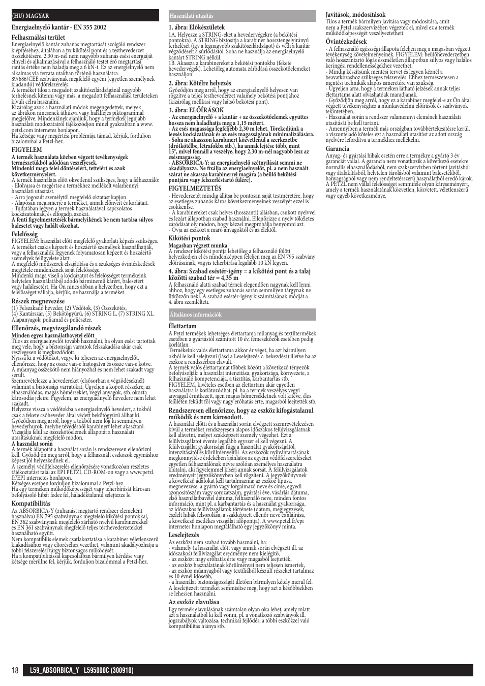 Petzl ABSORBICA-Y 80 MGO User Manual | Page 18 / 23