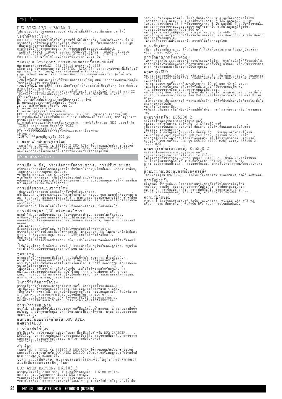 Petzl DUO ATEX LED 5 User Manual | Page 25 / 25