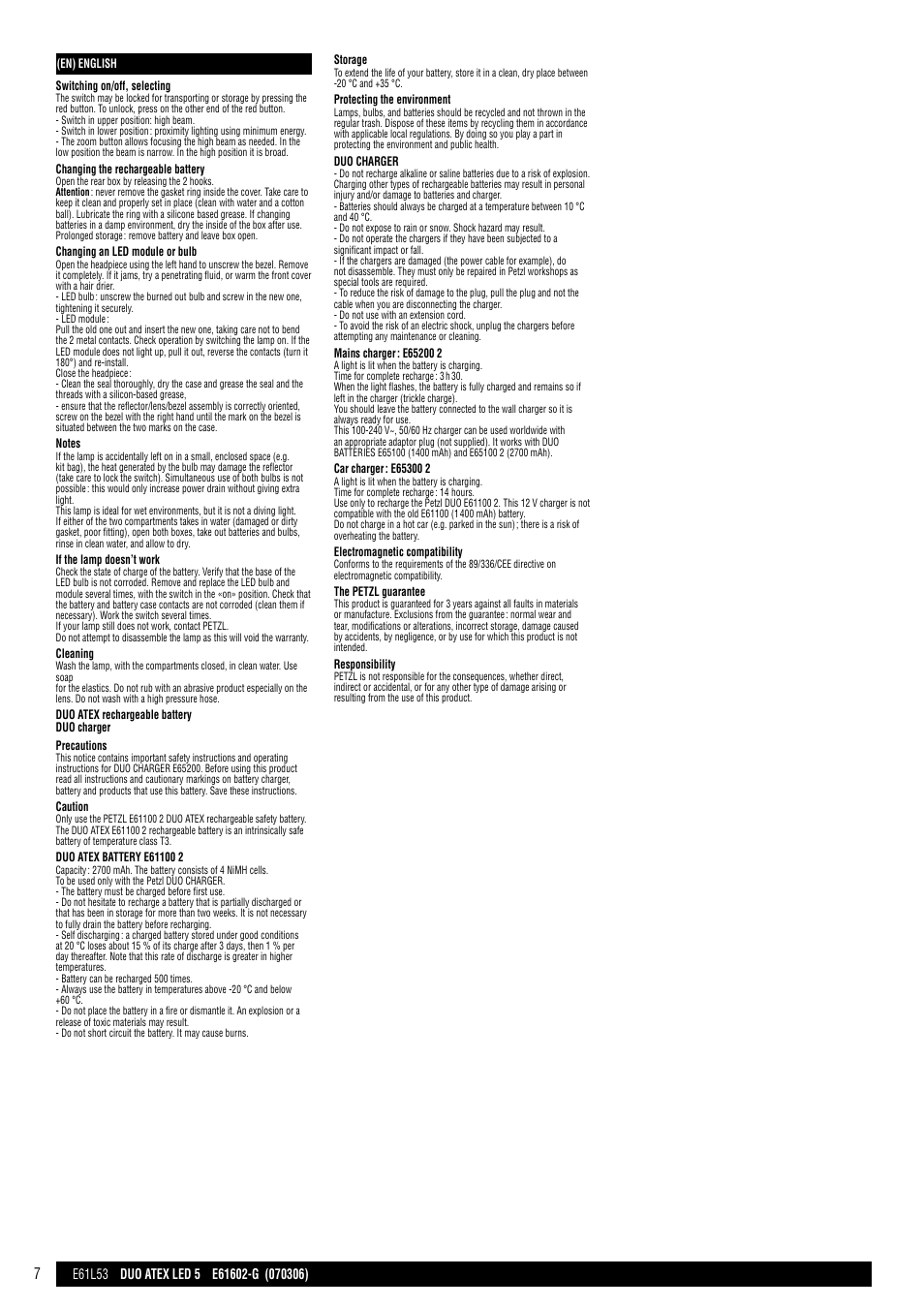 Petzl DUO ATEX LED 5 User Manual | Page 7 / 25
