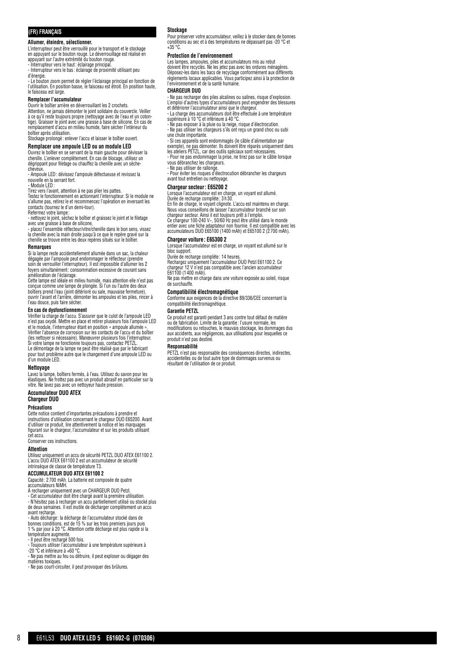 Petzl DUO ATEX LED 5 User Manual | Page 8 / 25