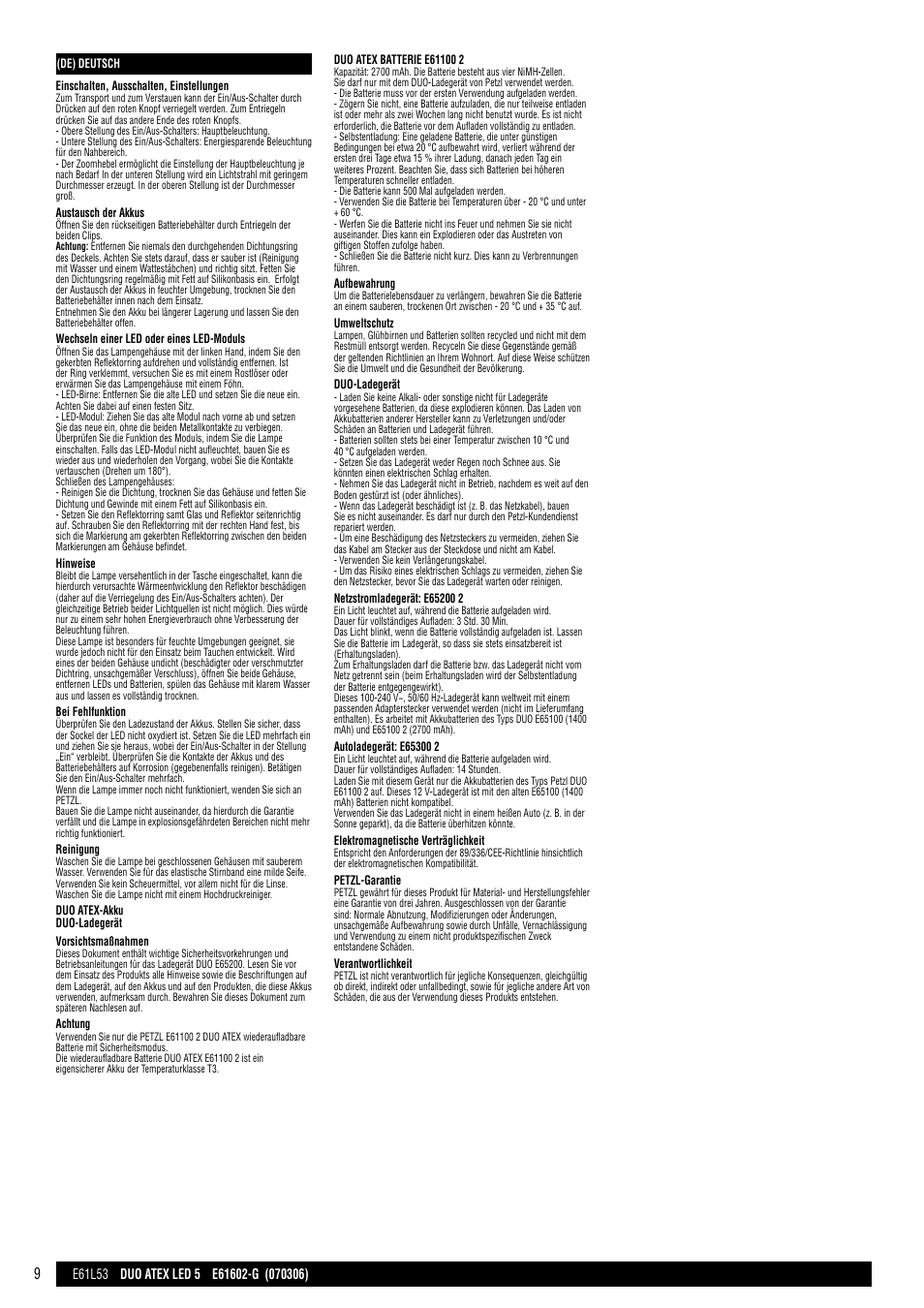 Petzl DUO ATEX LED 5 User Manual | Page 9 / 25