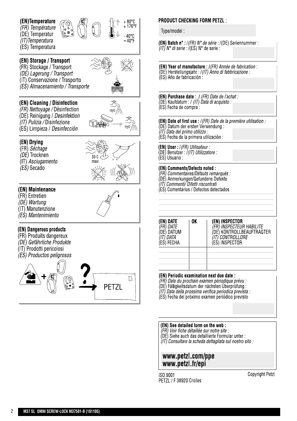 Drawings | Petzl OMNI SCREW-LOCK User Manual | Page 2 / 20