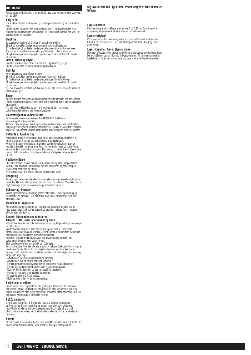 Petzl TIKKA XP 2 User Manual | Page 11 / 24