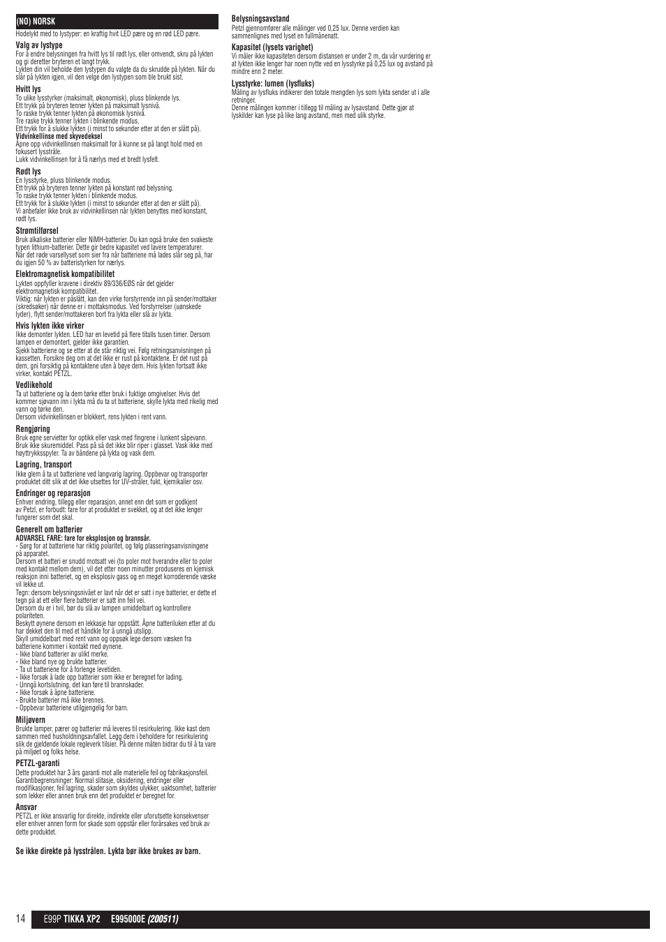 Petzl TIKKA XP 2 User Manual | Page 14 / 24