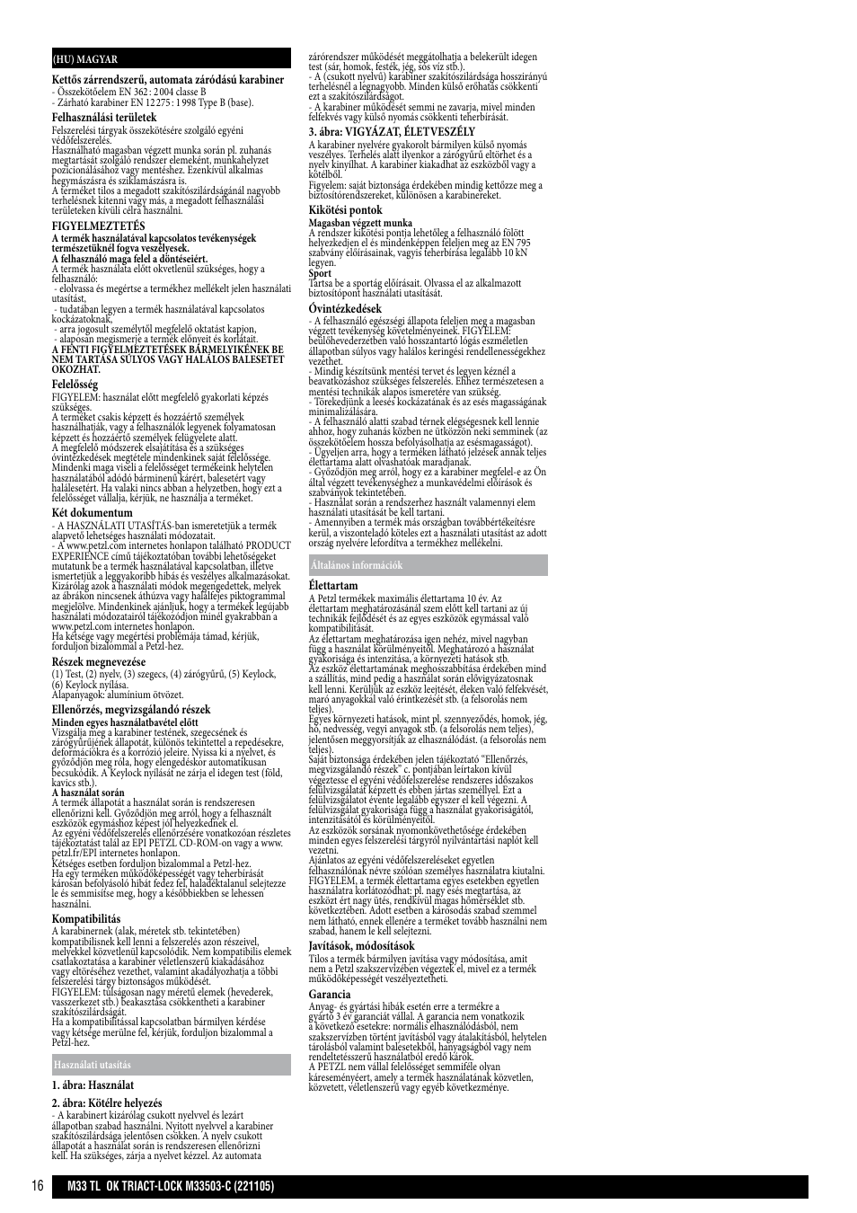 Petzl OK TRIACT-LOCK User Manual | Page 16 / 20