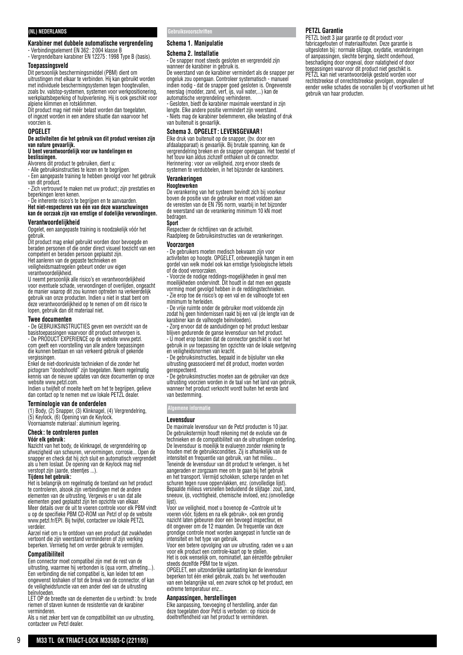 Petzl OK TRIACT-LOCK User Manual | Page 9 / 20