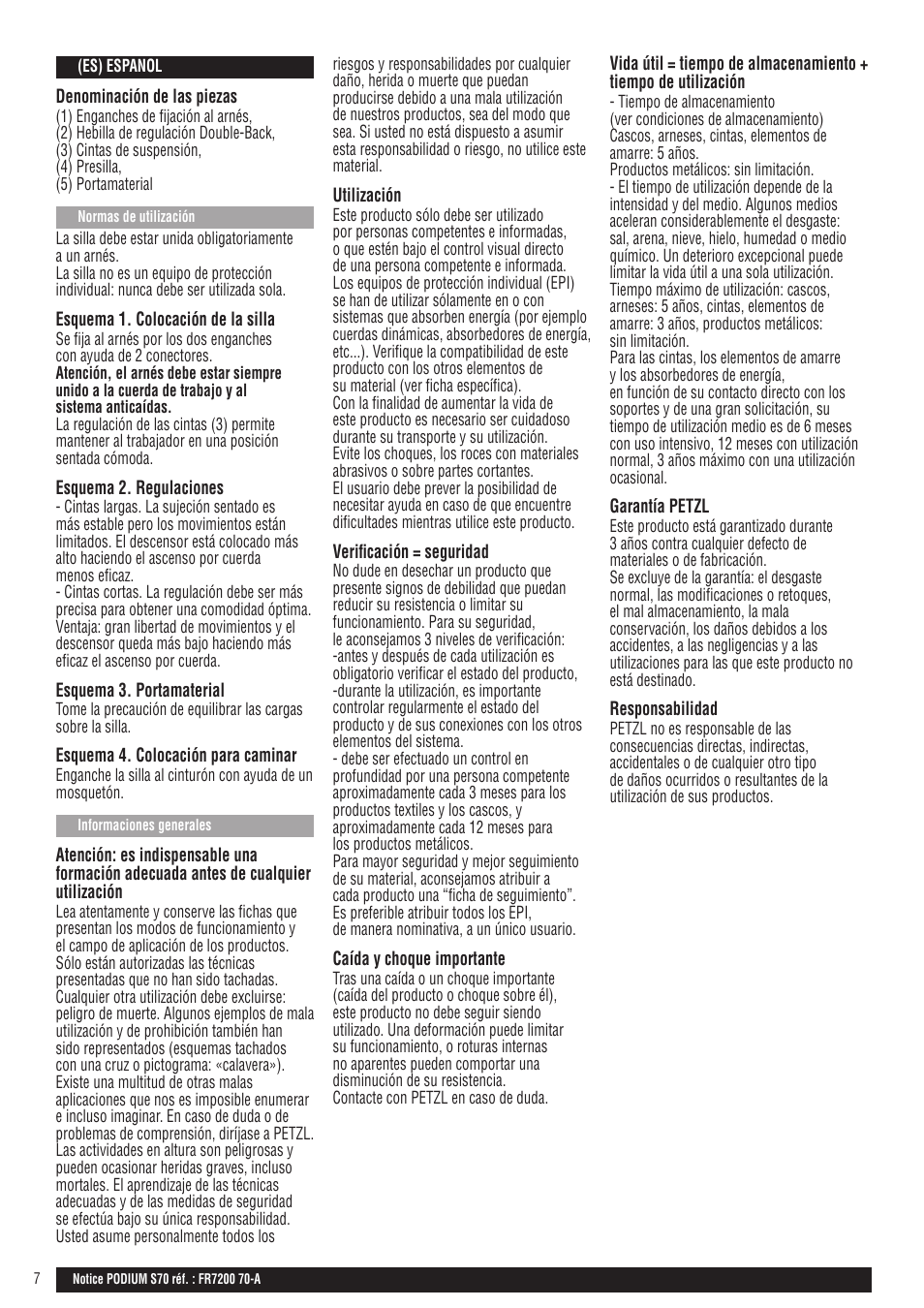 Petzl PODIUM User Manual | Page 7 / 9