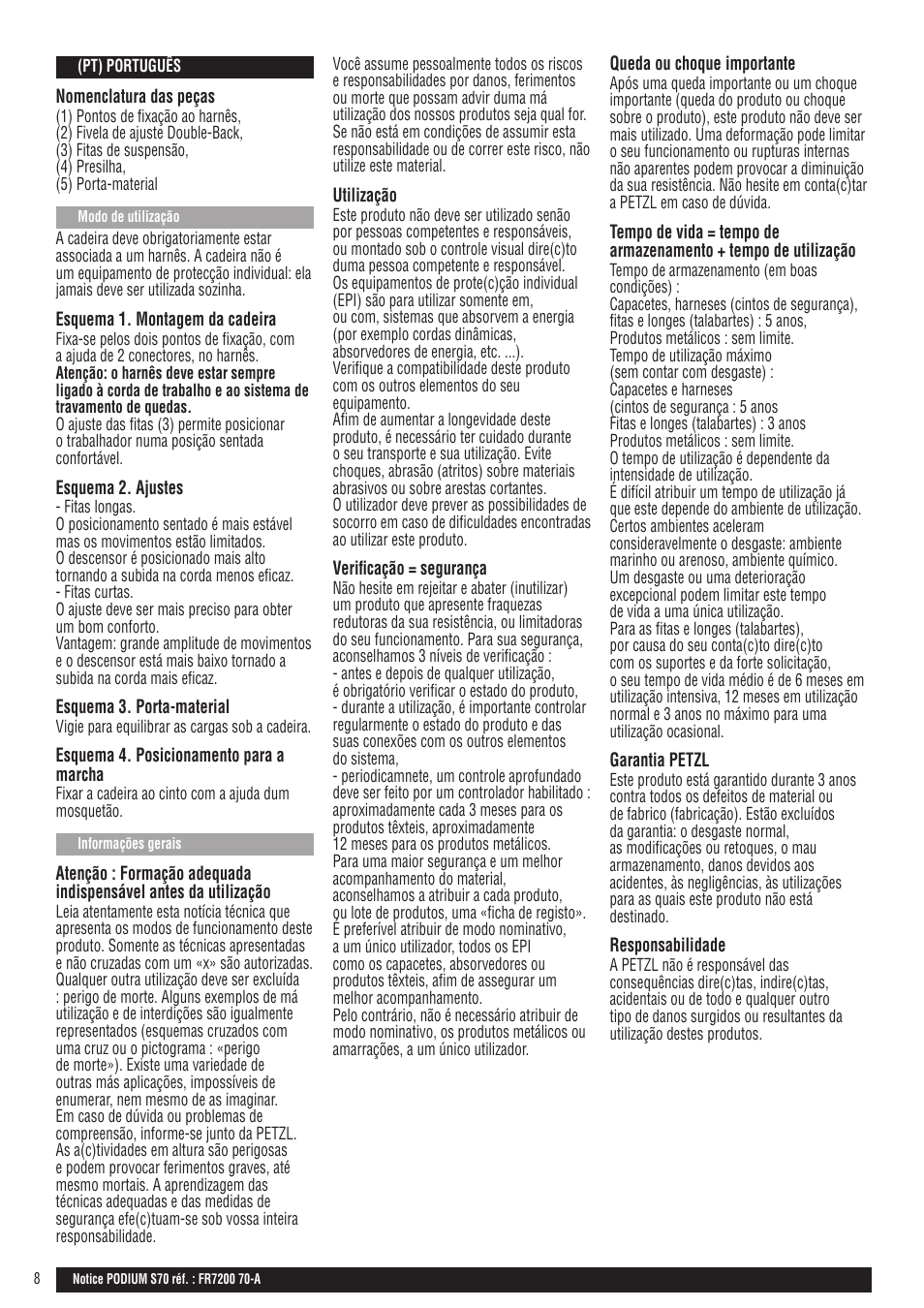 Petzl PODIUM User Manual | Page 8 / 9
