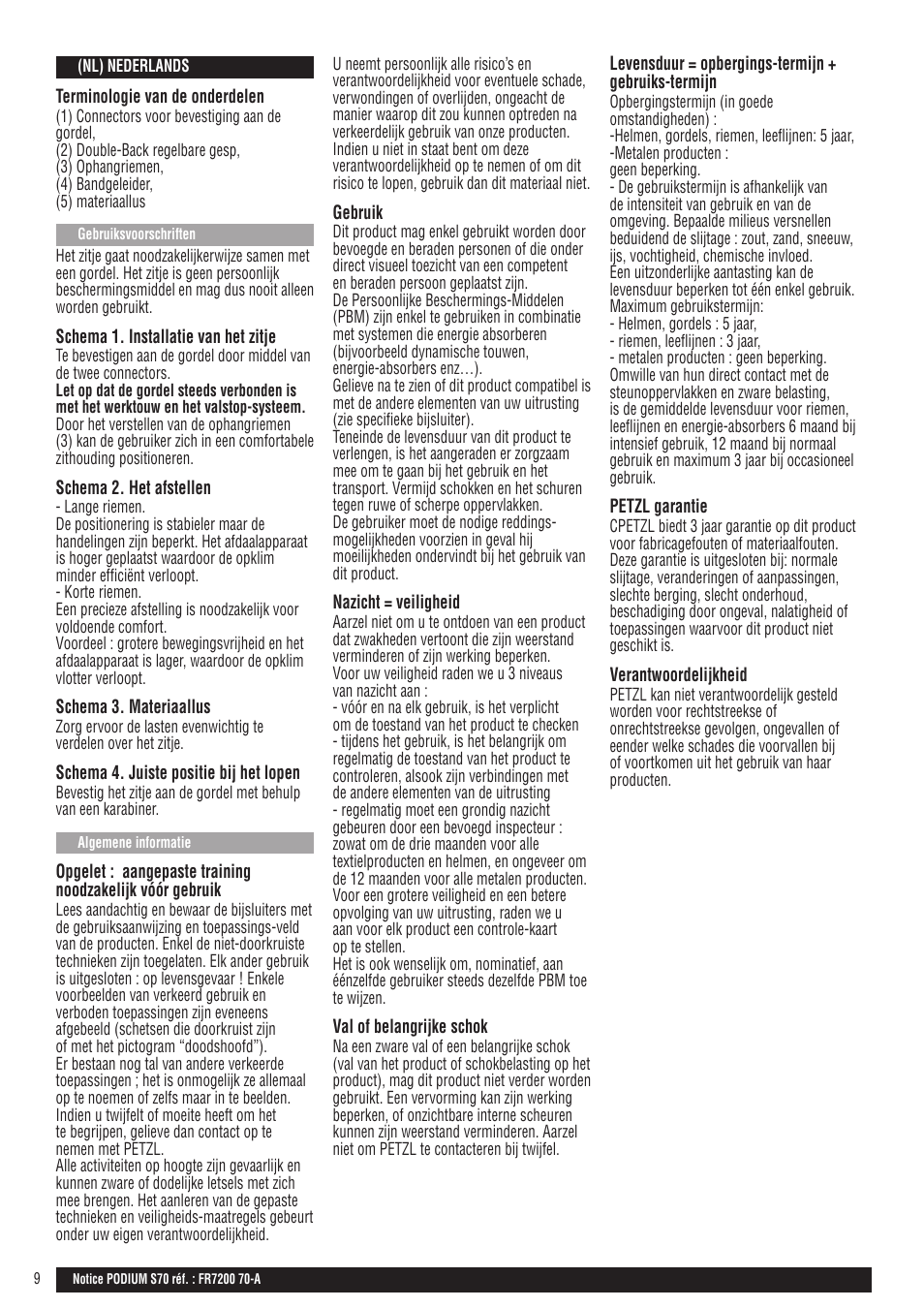 Petzl PODIUM User Manual | Page 9 / 9