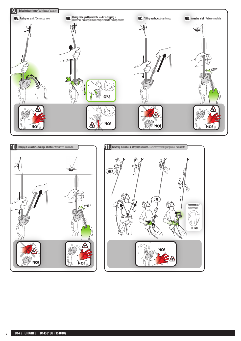 Drawings, 9a. 9b | Petzl GRIGRI 2 User Manual | Page 3 / 23