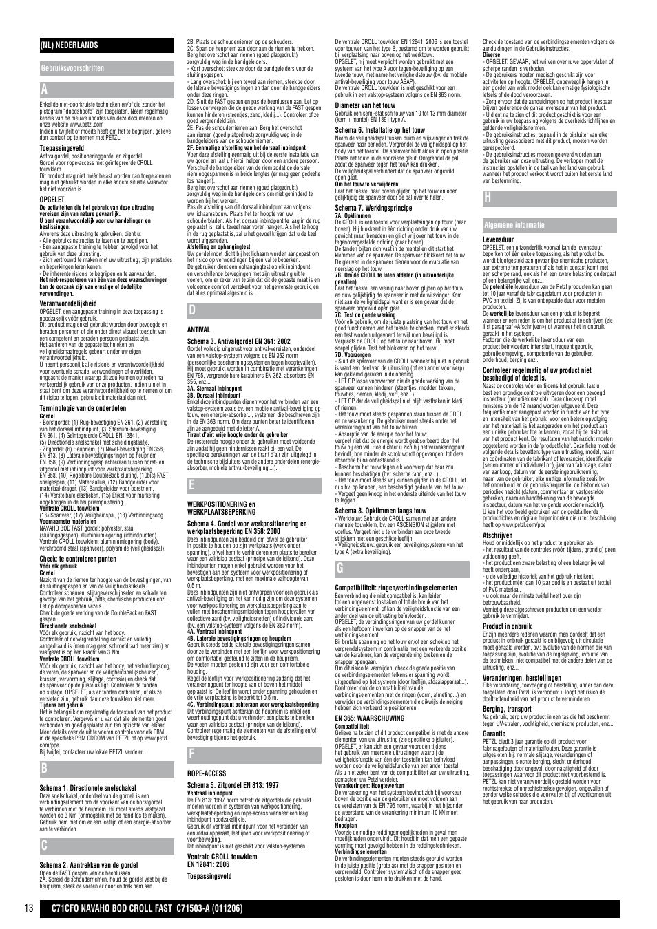 Petzl NAVAHO BOD CROLL FAST User Manual | Page 13 / 24