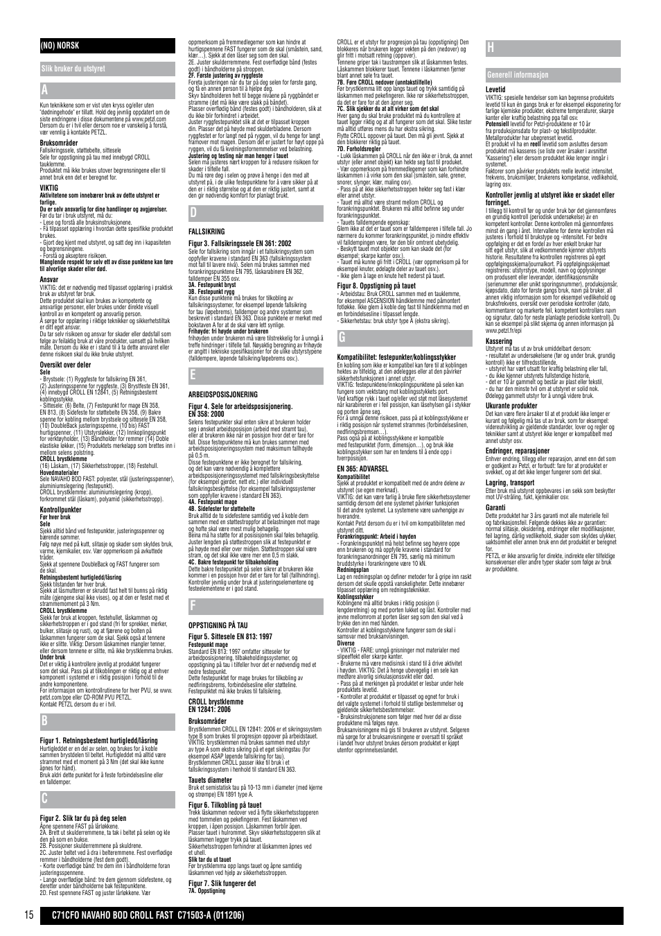 Petzl NAVAHO BOD CROLL FAST User Manual | Page 15 / 24