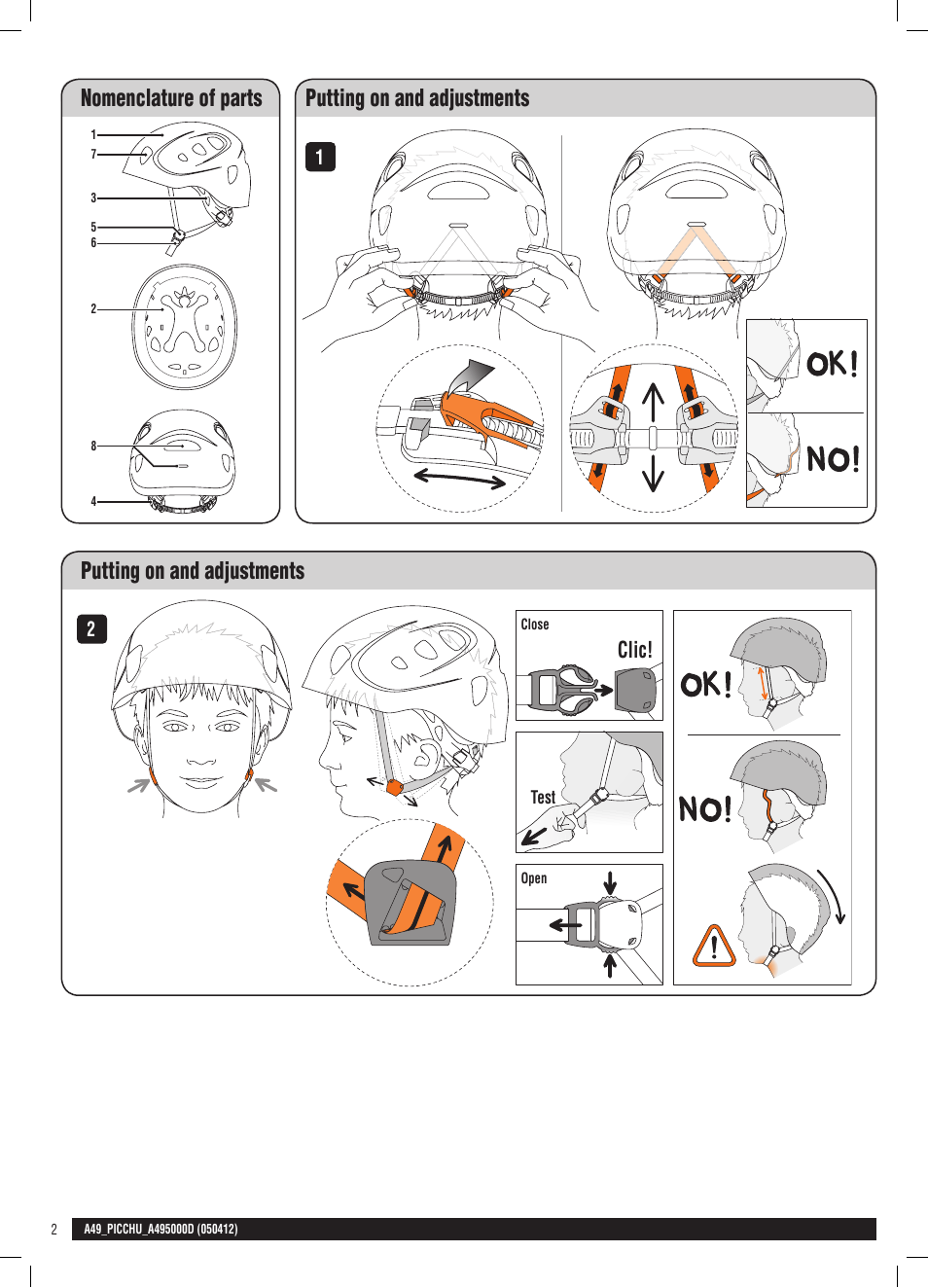 Drawings, Clic | Petzl PICCHU User Manual | Page 2 / 13