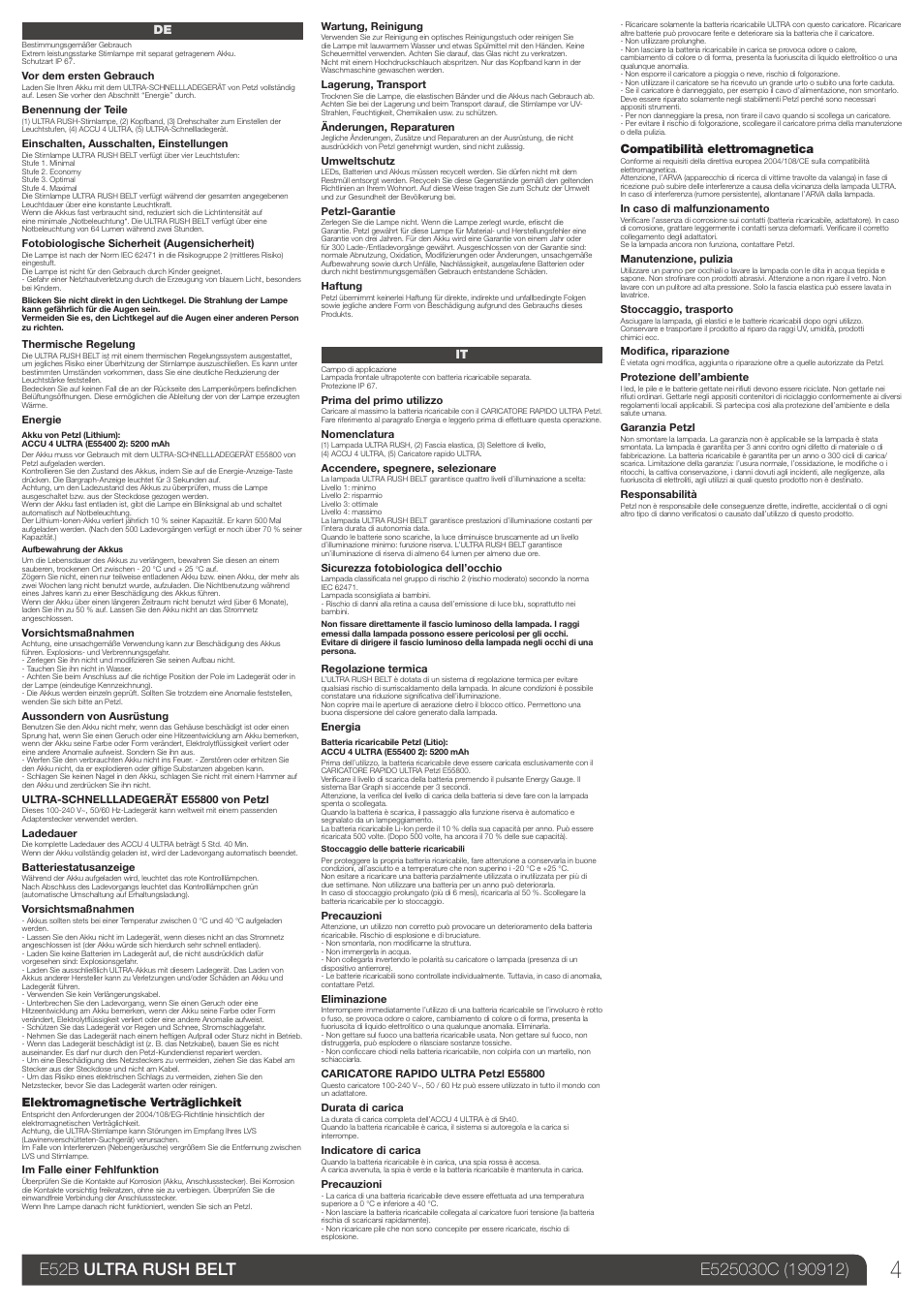 De, it | Petzl ULTRA RUSH BELT User Manual | Page 4 / 14