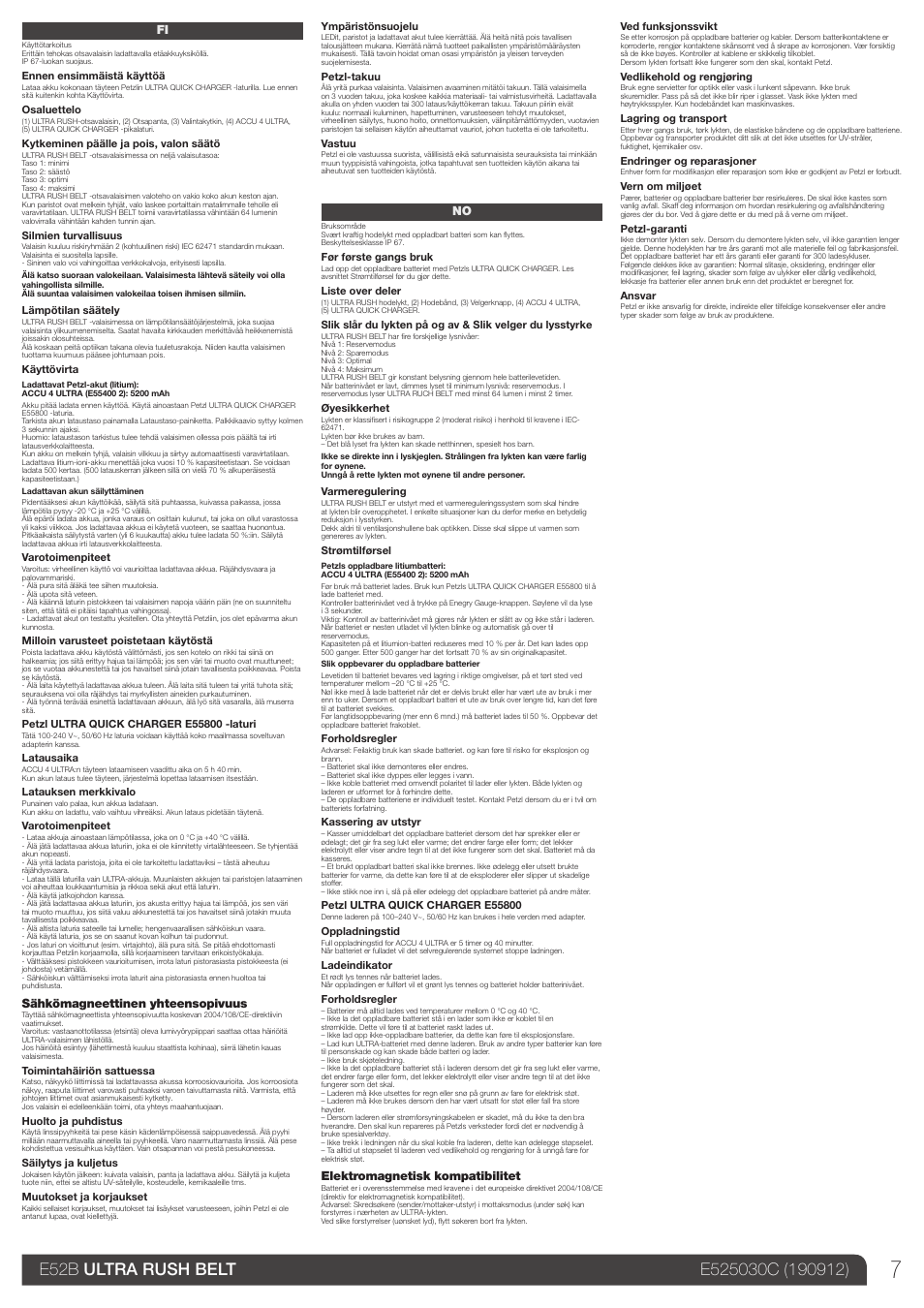 Fi, no | Petzl ULTRA RUSH BELT User Manual | Page 7 / 14