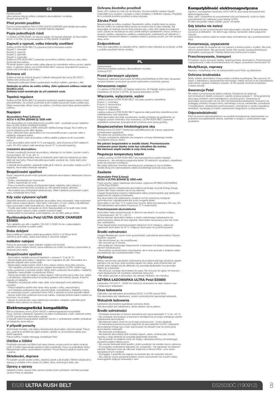 Cz, pl | Petzl ULTRA RUSH BELT User Manual | Page 8 / 14