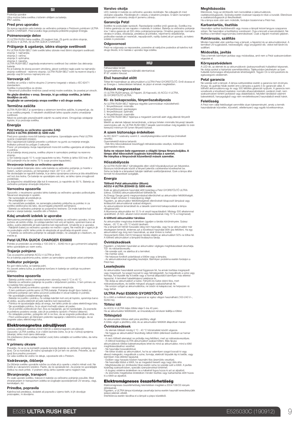 Si, hu | Petzl ULTRA RUSH BELT User Manual | Page 9 / 14
