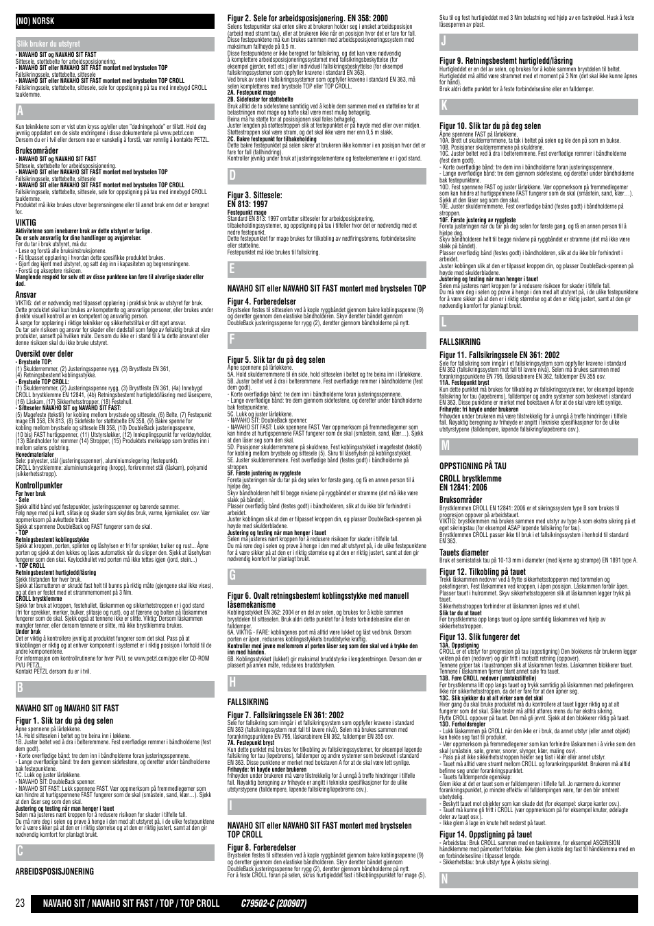 Petzl NAVAHO SIT FAST User Manual | Page 23 / 44
