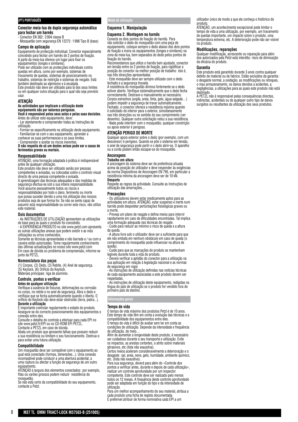 Petzl OMNI TRIACT-LOCK User Manual | Page 8 / 20