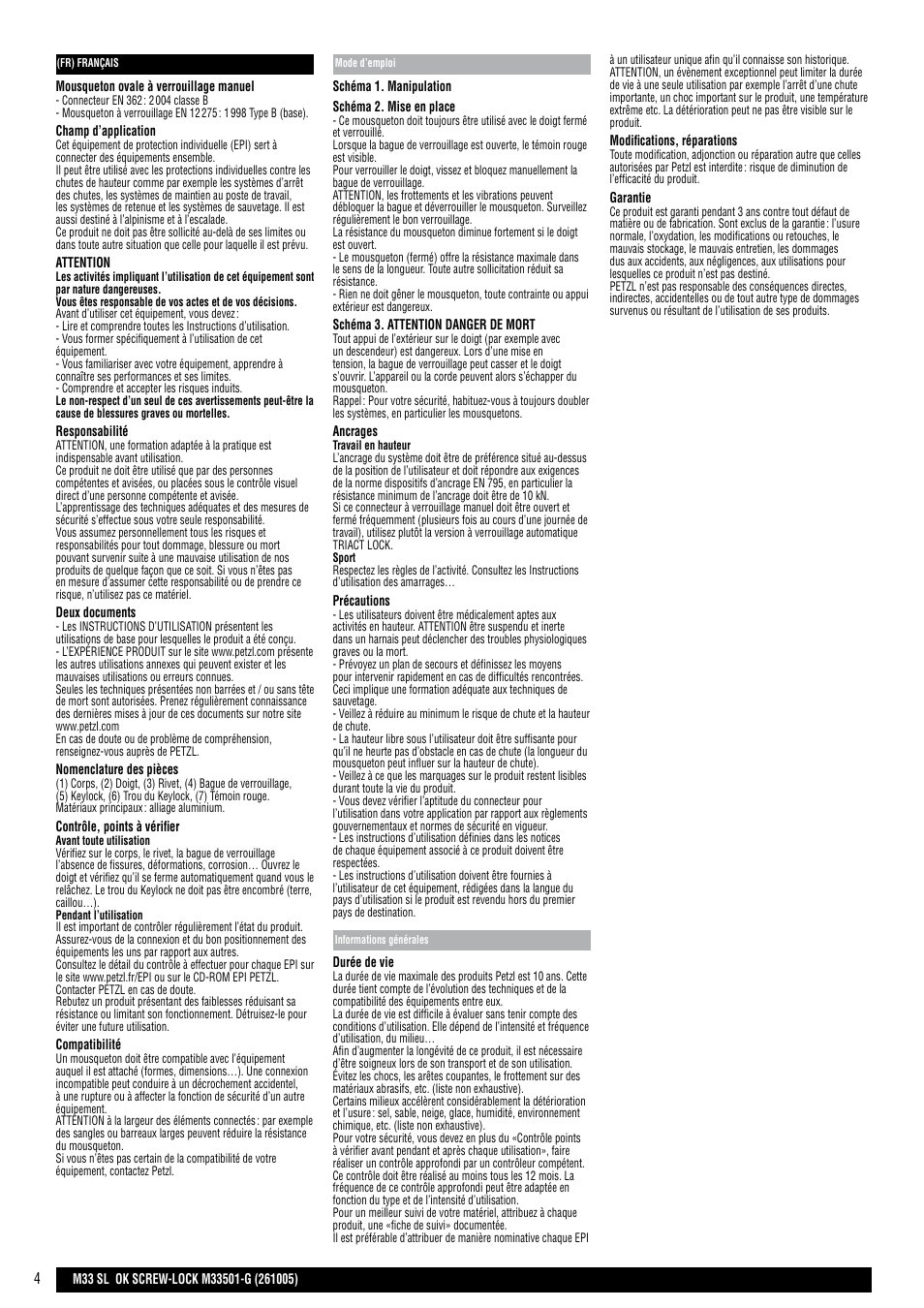 Petzl OK SCREW-LOCK User Manual | Page 4 / 20