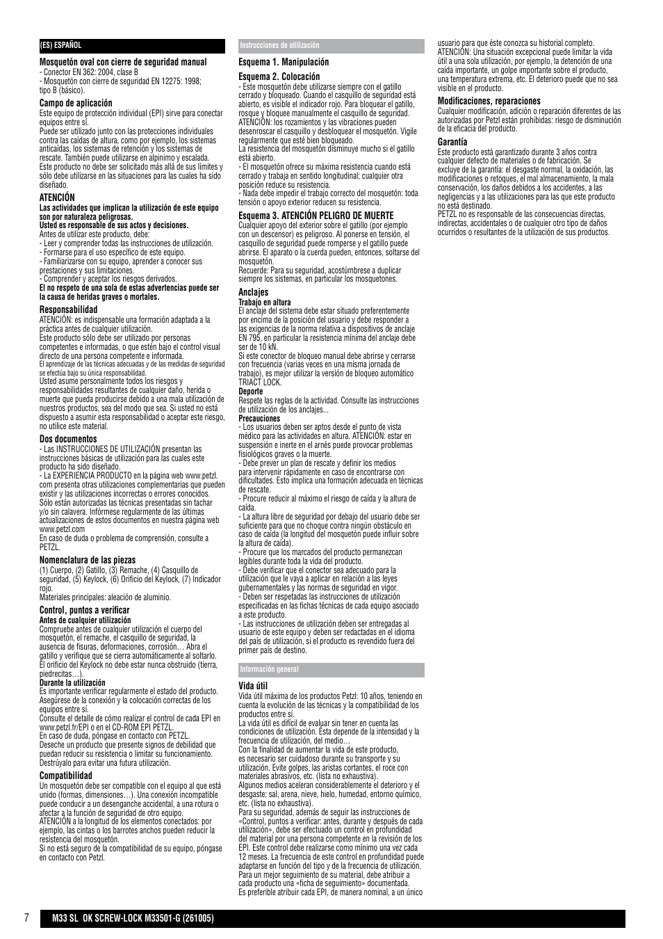 Petzl OK SCREW-LOCK User Manual | Page 7 / 20