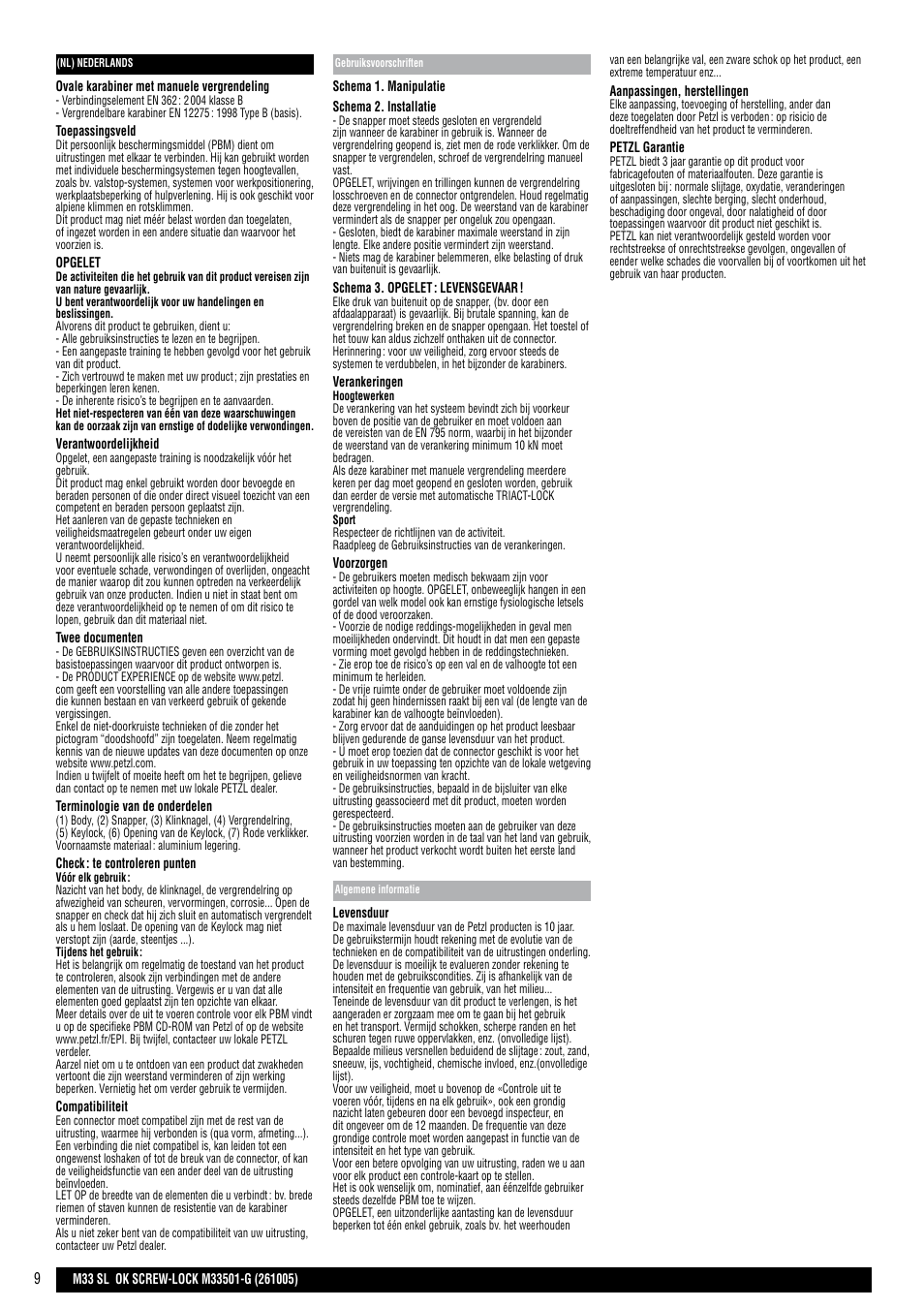 Petzl OK SCREW-LOCK User Manual | Page 9 / 20