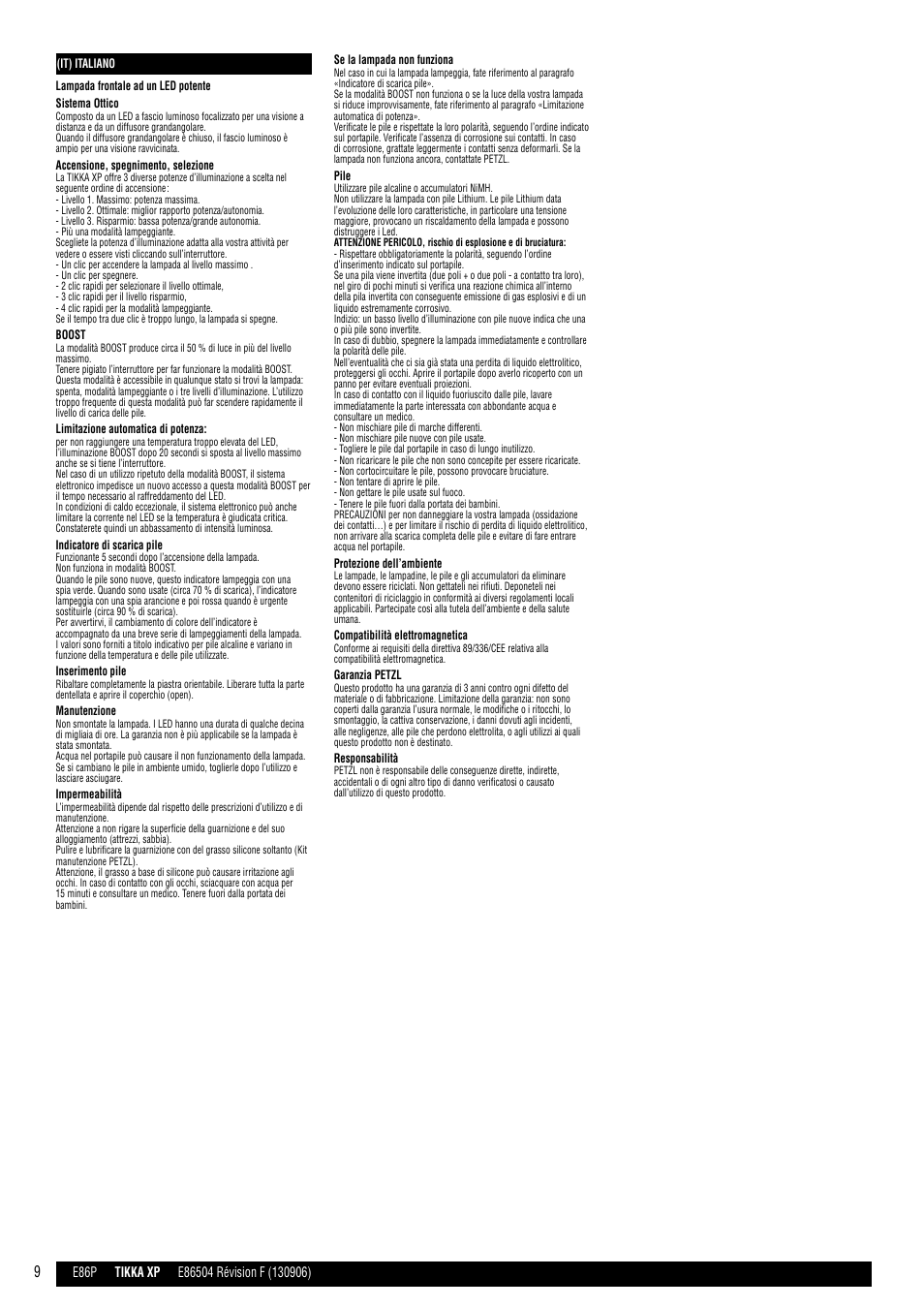 Petzl TACTIKKA XP ADAPT User Manual | Page 9 / 10