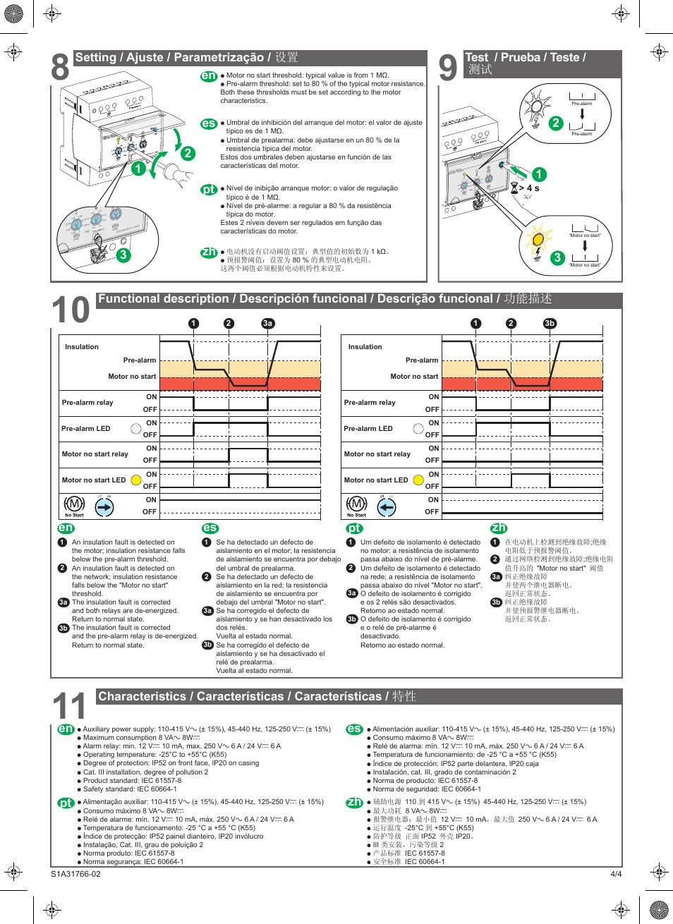 Es en pt, En pt | Schneider Electric Vigilohm IM9-OL User Manual | Page 4 / 10