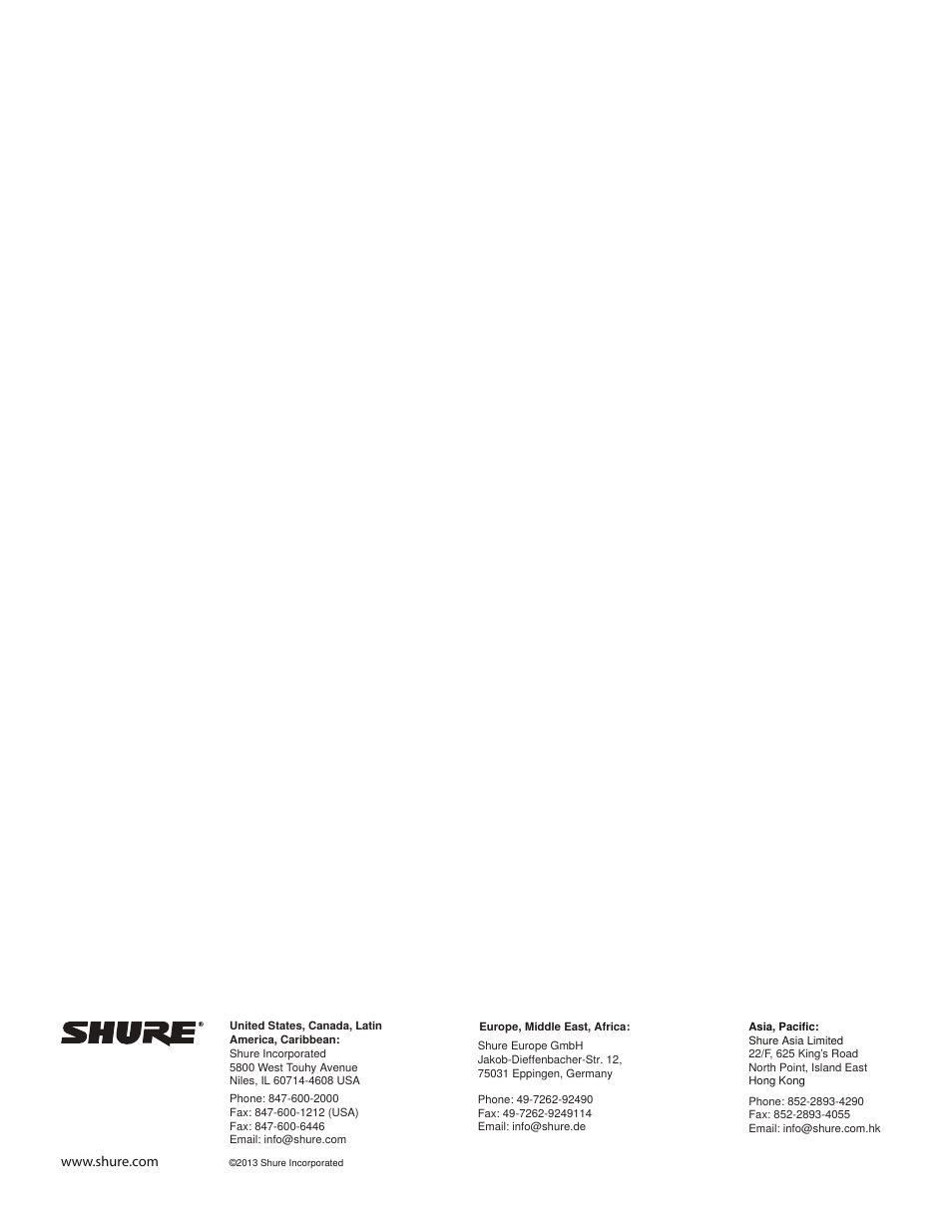 Shure BLX4R User Manual | Page 72 / 72