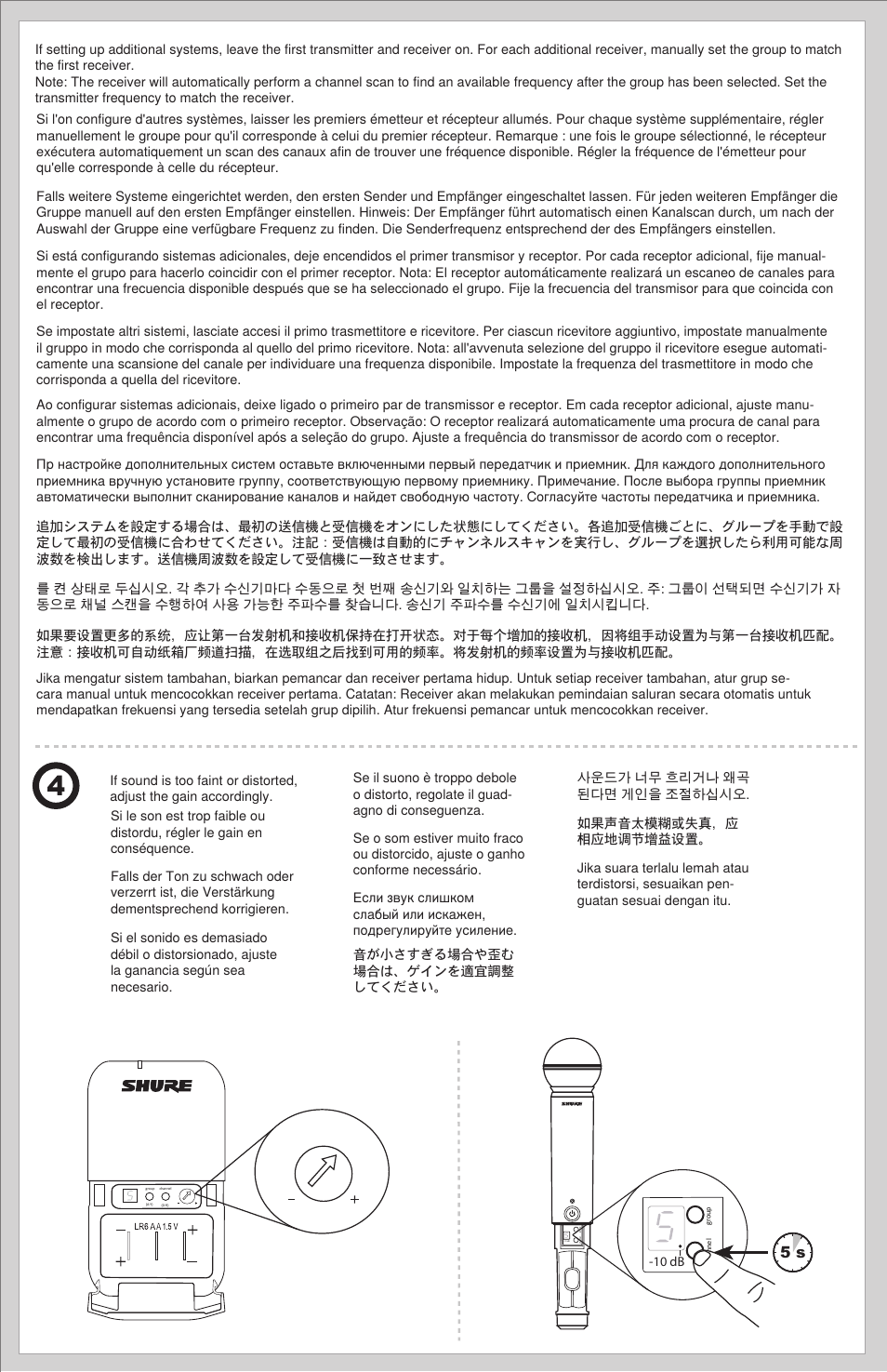 A) b) | Shure BLX Wireless System User Manual | Page 8 / 64