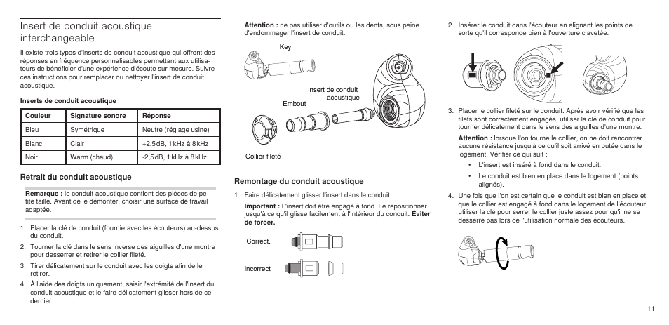 Insert de conduit acoustique interchangeable | Shure SE846 User Manual | Page 9 / 32