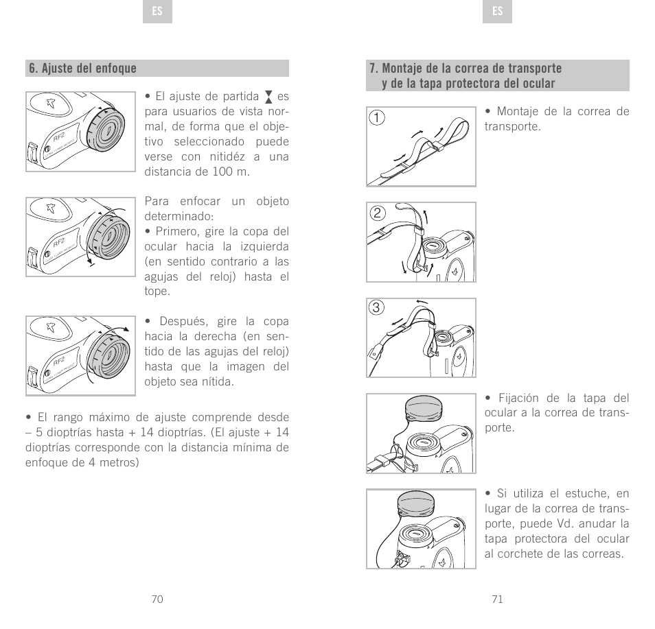 21 3 6. ajuste del enfoque, De es es | Swarovski Optik Rangefinder User Manual | Page 36 / 83