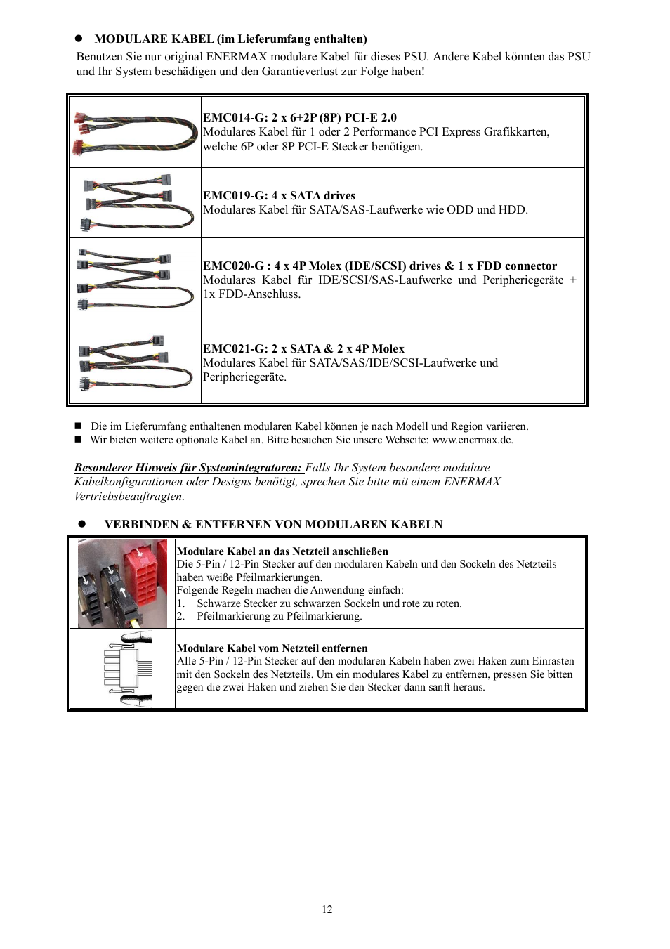 Enermax Platimax EPM850EWT User Manual | Page 14 / 40