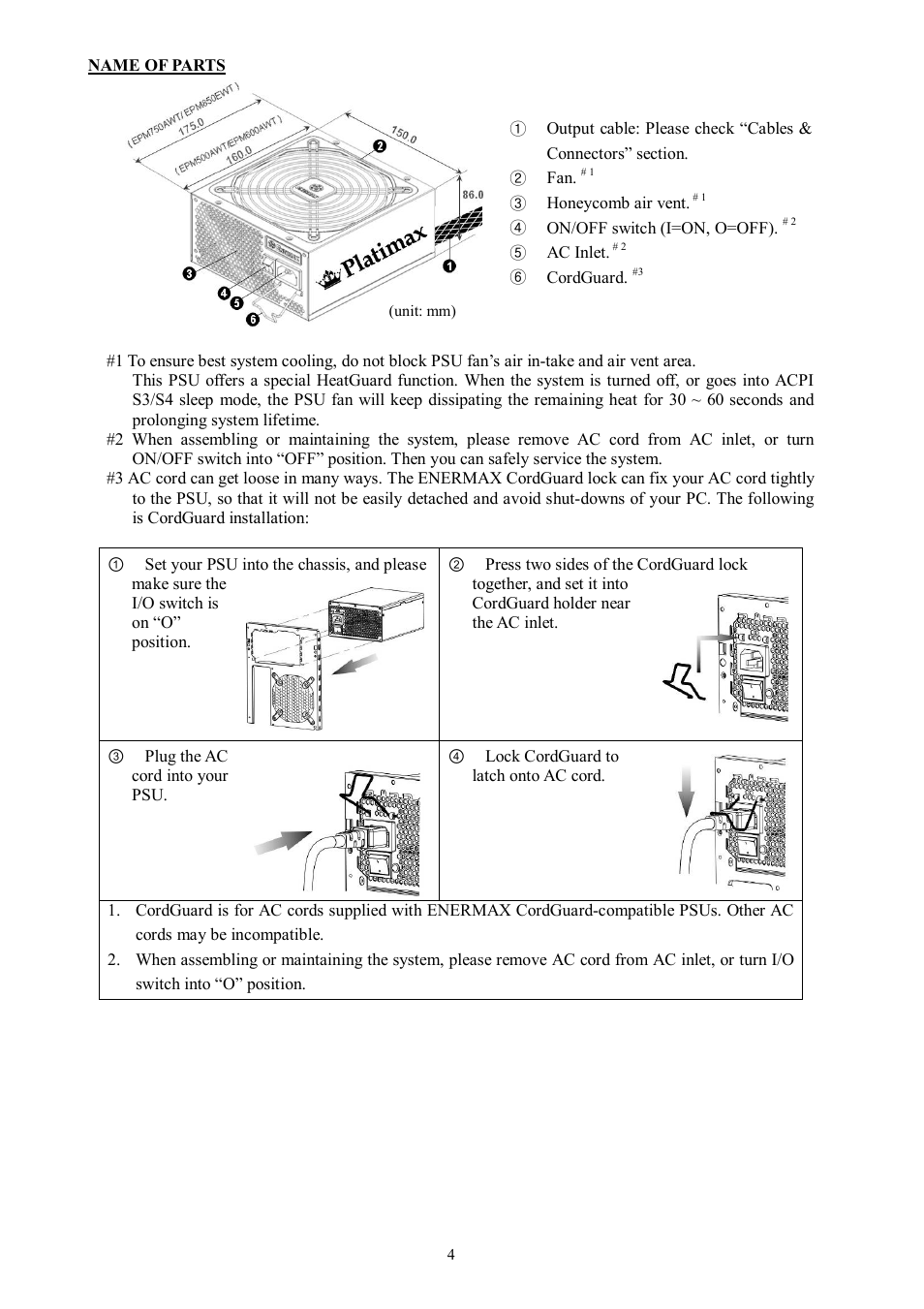 Enermax Platimax EPM850EWT User Manual | Page 6 / 40