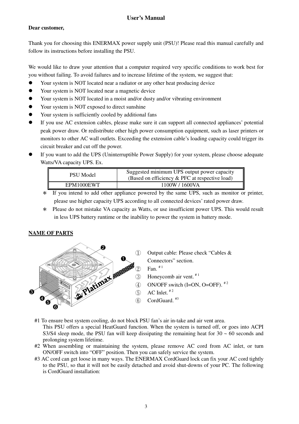 Enermax Platimax EPM1000EWT User Manual | Page 5 / 56