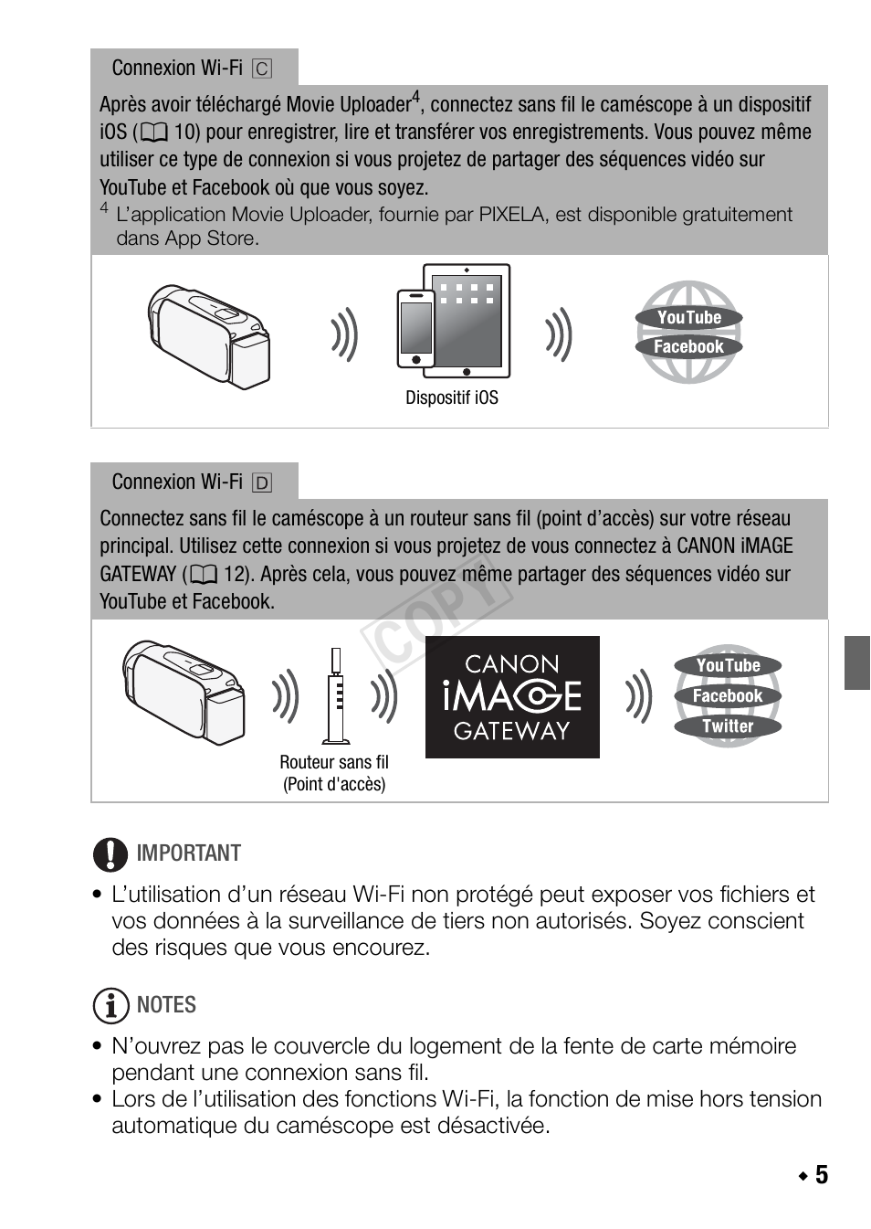Cop y | Canon LEGRIA HF R48 User Manual | Page 37 / 116