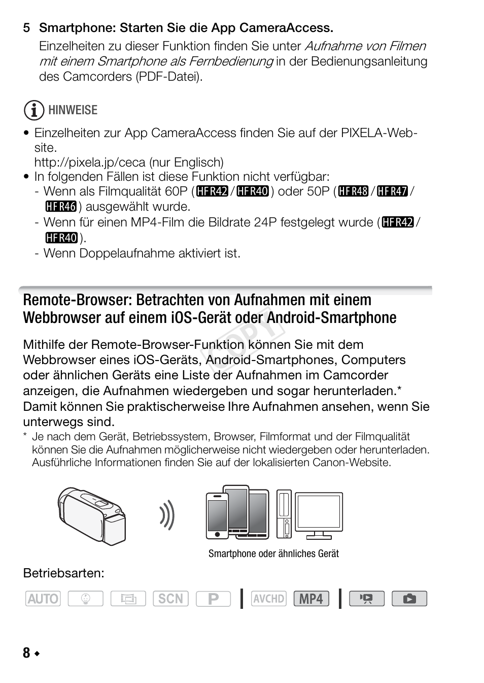 Cop y | Canon LEGRIA HF R48 User Manual | Page 54 / 116