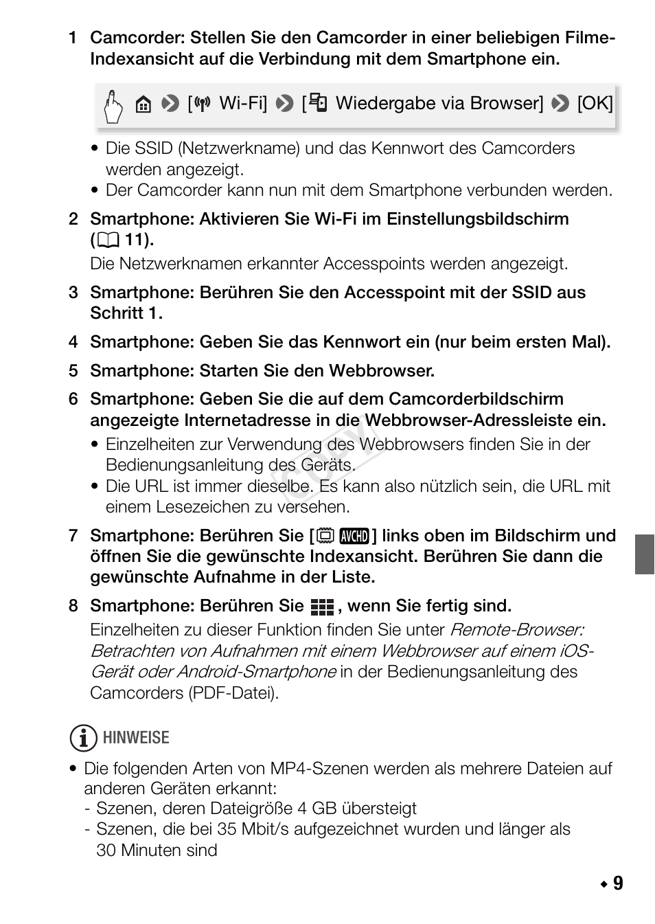 Cop y | Canon LEGRIA HF R48 User Manual | Page 55 / 116