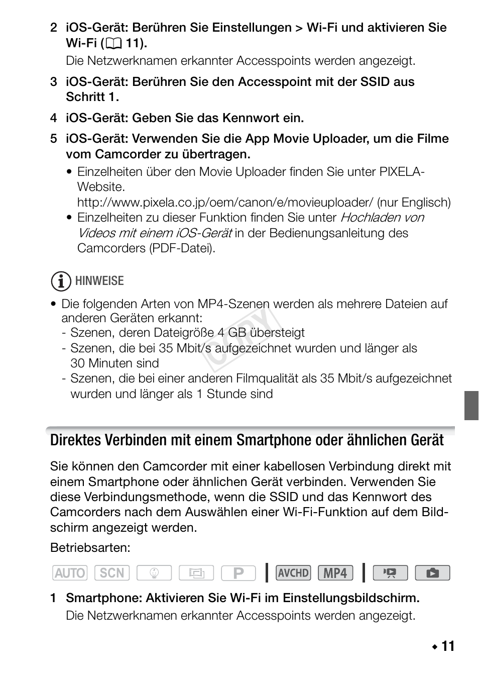 Cop y | Canon LEGRIA HF R48 User Manual | Page 57 / 116