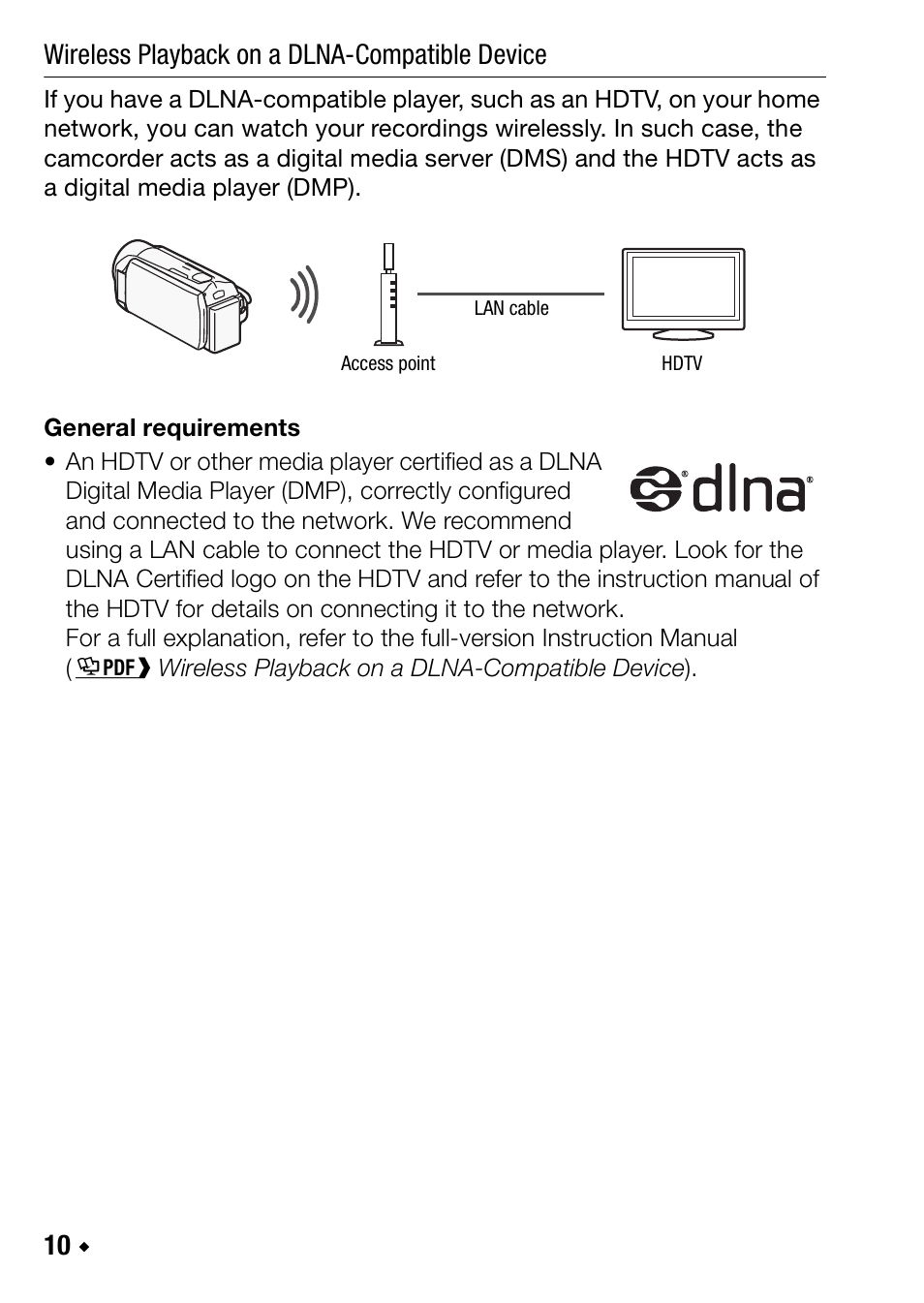 Wireless playback on a dlna-compatible device | Canon LEGRIA HF R38 User Manual | Page 28 / 96