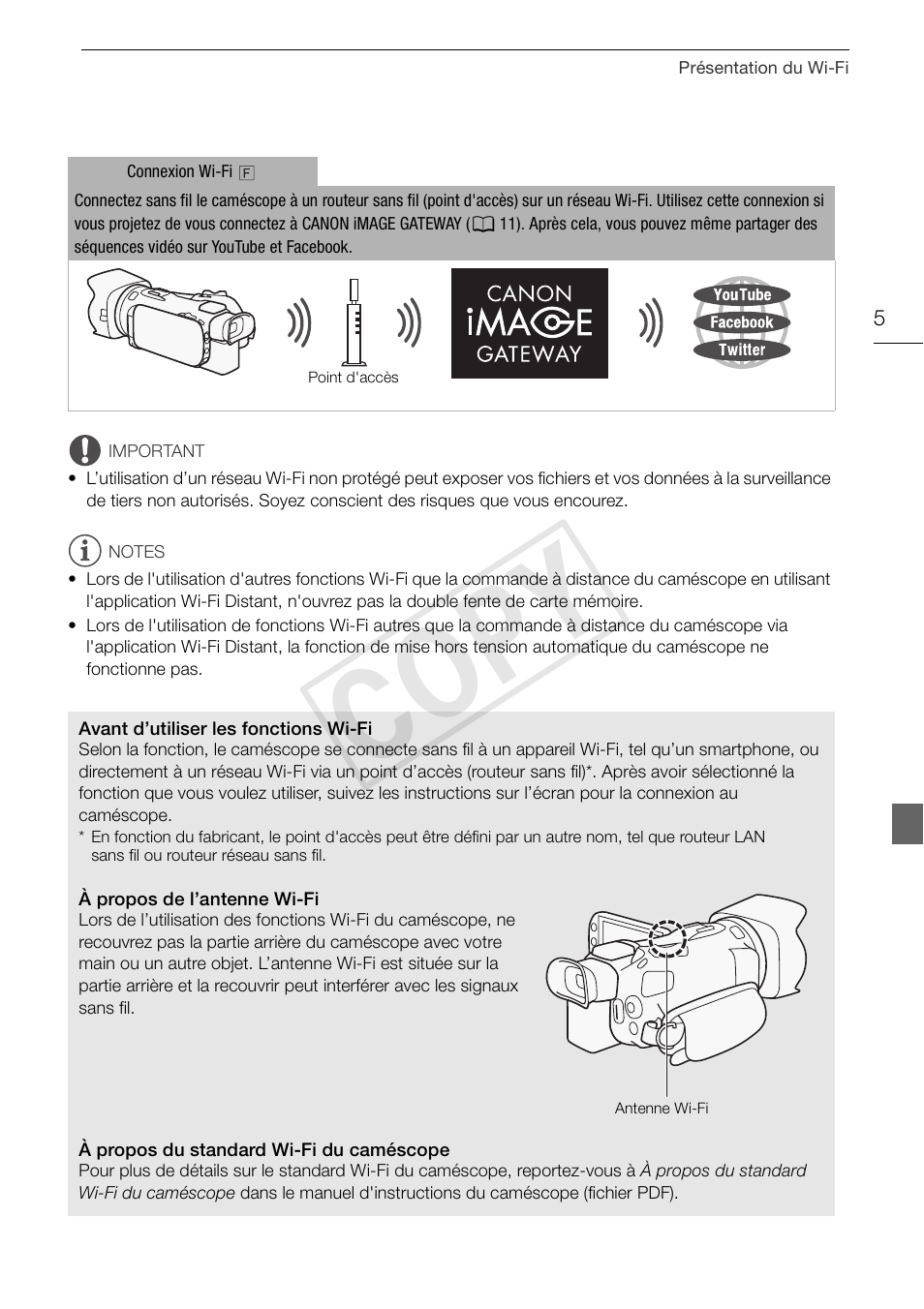 Cop y | Canon LEGRIA HF G30 User Manual | Page 17 / 89