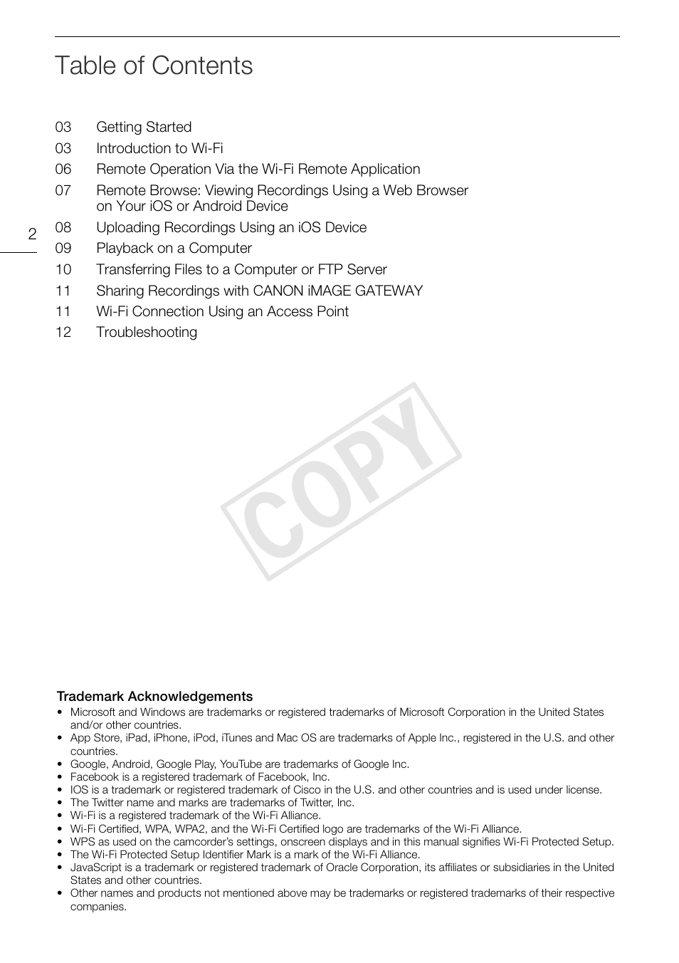 Canon LEGRIA HF G30 User Manual | Page 2 / 89